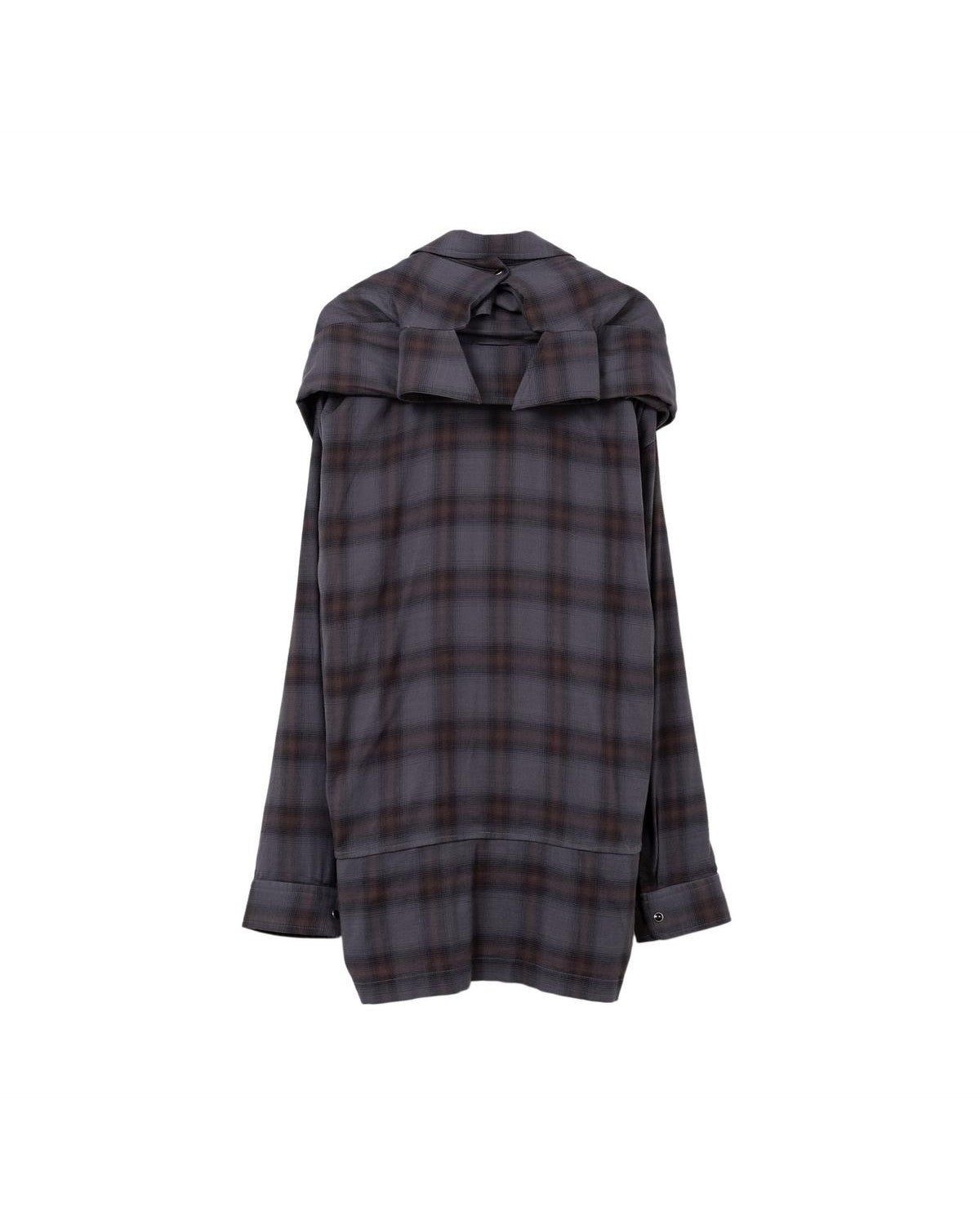 Maison Mihara Yasuhiro Sleeve Layered Check Shirt