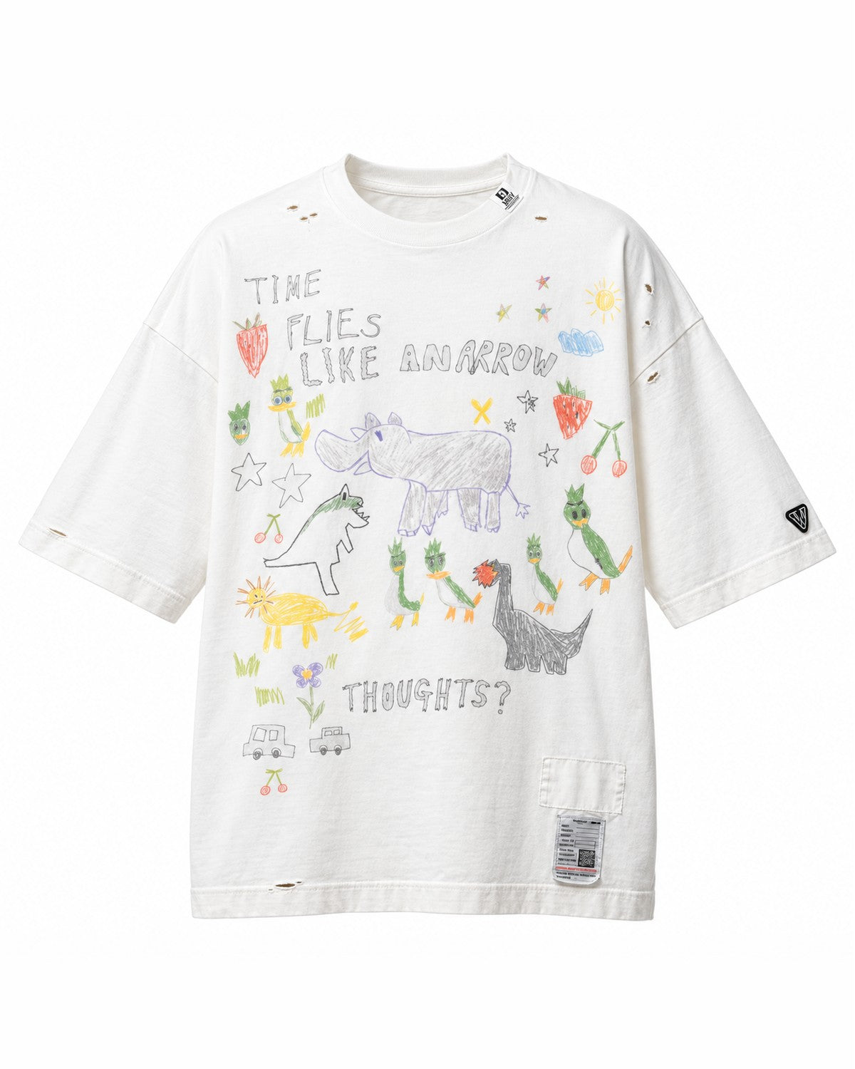 Maison Mihara Yasuhiro Kids Doodle T-Shirt in White