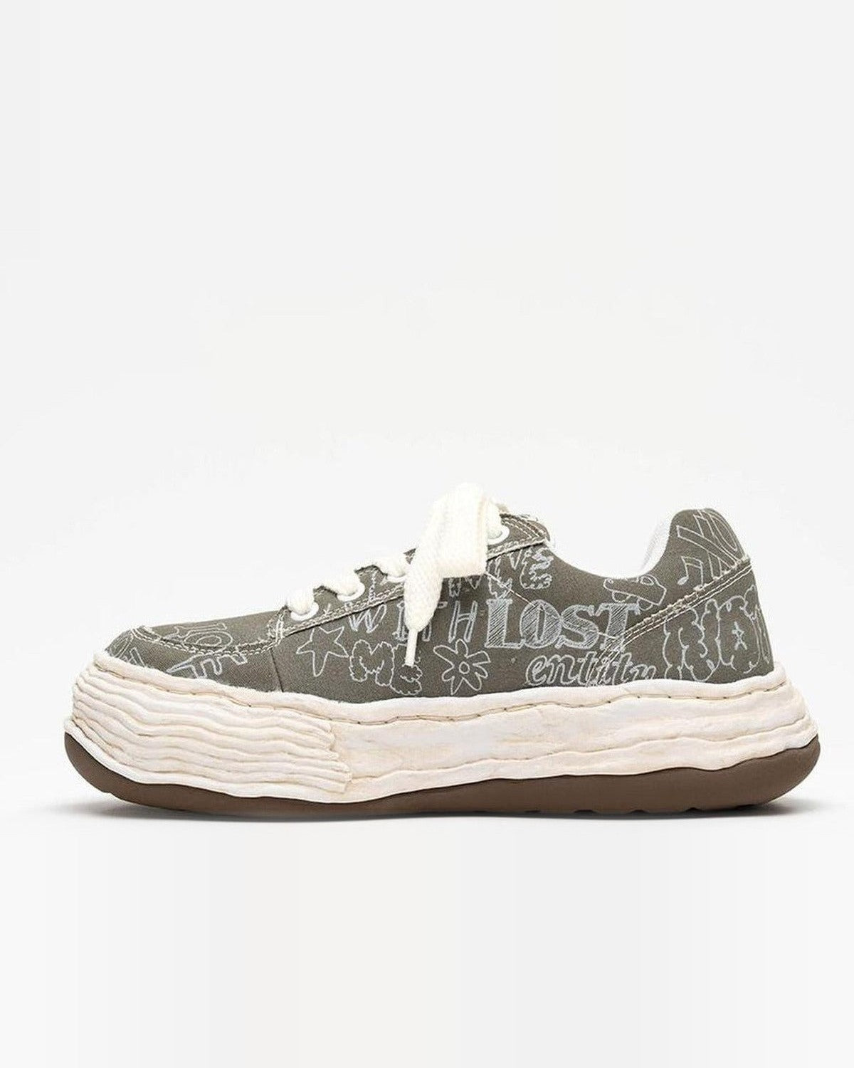 Maison Mihara Yasuhiro Oliver Graffiti Sneakers in Green