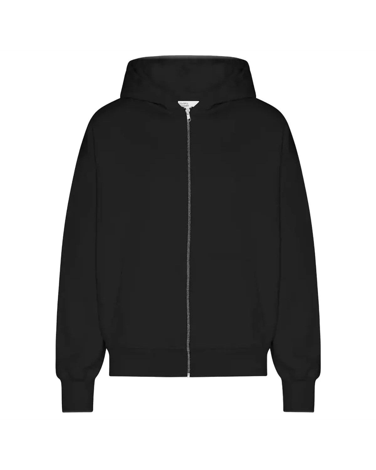 Colorful Standard Organic Oversized Zip Hoodie in Deep Black