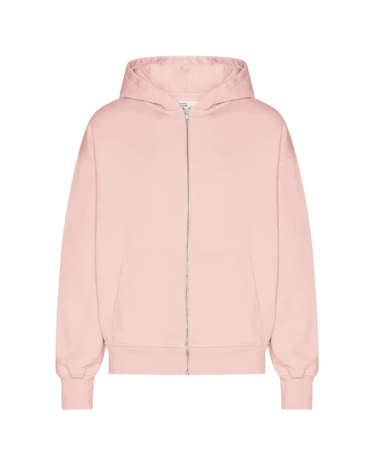 Colorful Standard Organic Oversized Zip Hoodie in Faded Pink