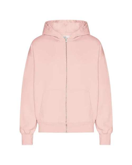 Colorful Standard Organic Oversized Zip Hoodie in Faded Pink
