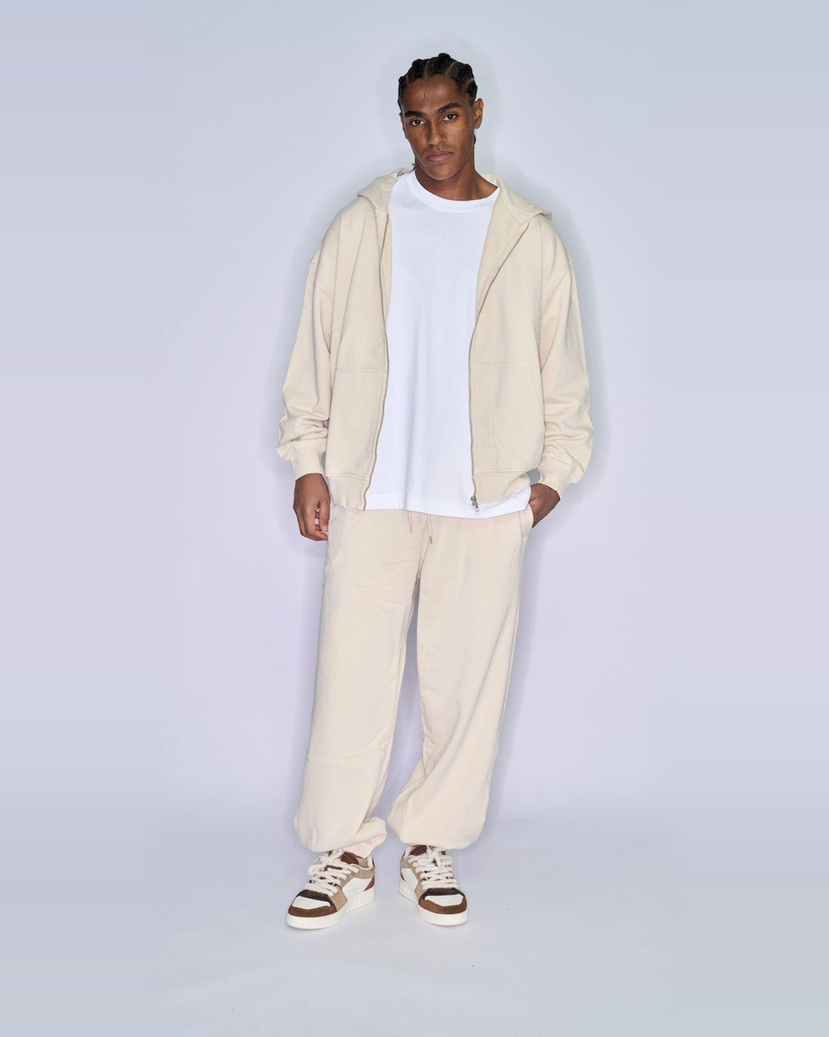 Colorful Standard Organic Oversized Zip Hoodie in Ivory White