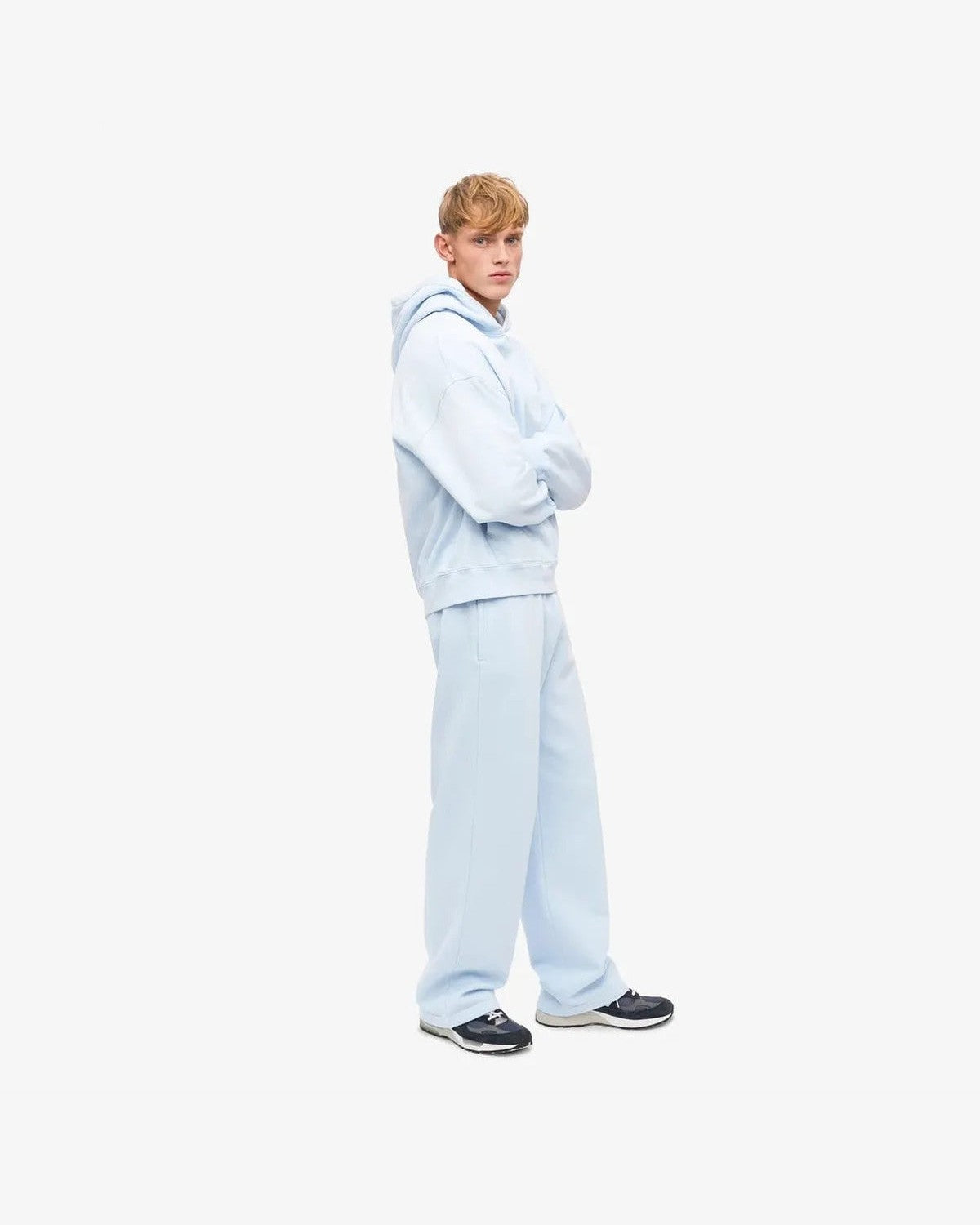 Colorful Standard Organic Straight Leg Sweatpants in Polar Blue