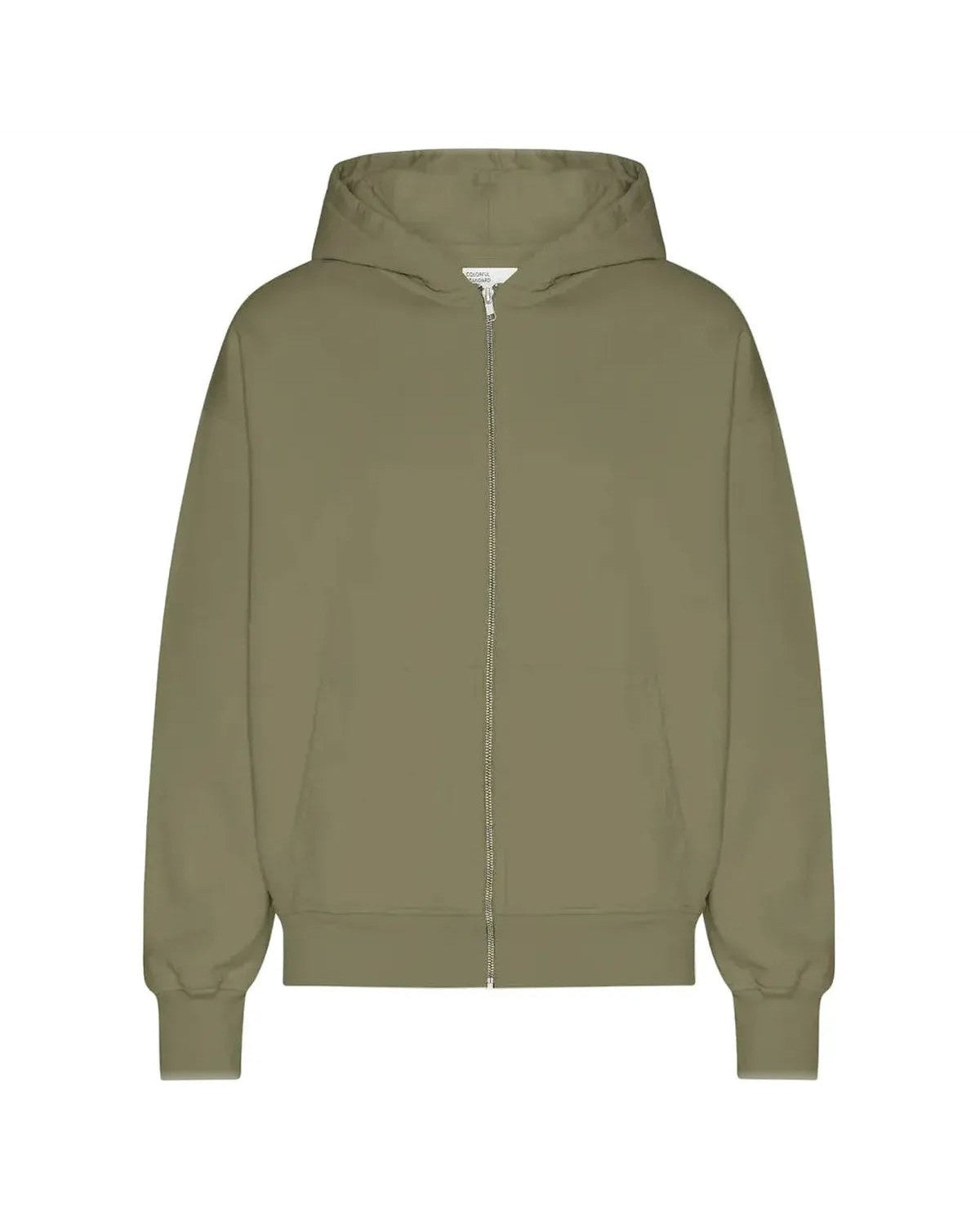 Colorful Standard Organic Oversized Zip Hoodie in Dusty Olive
