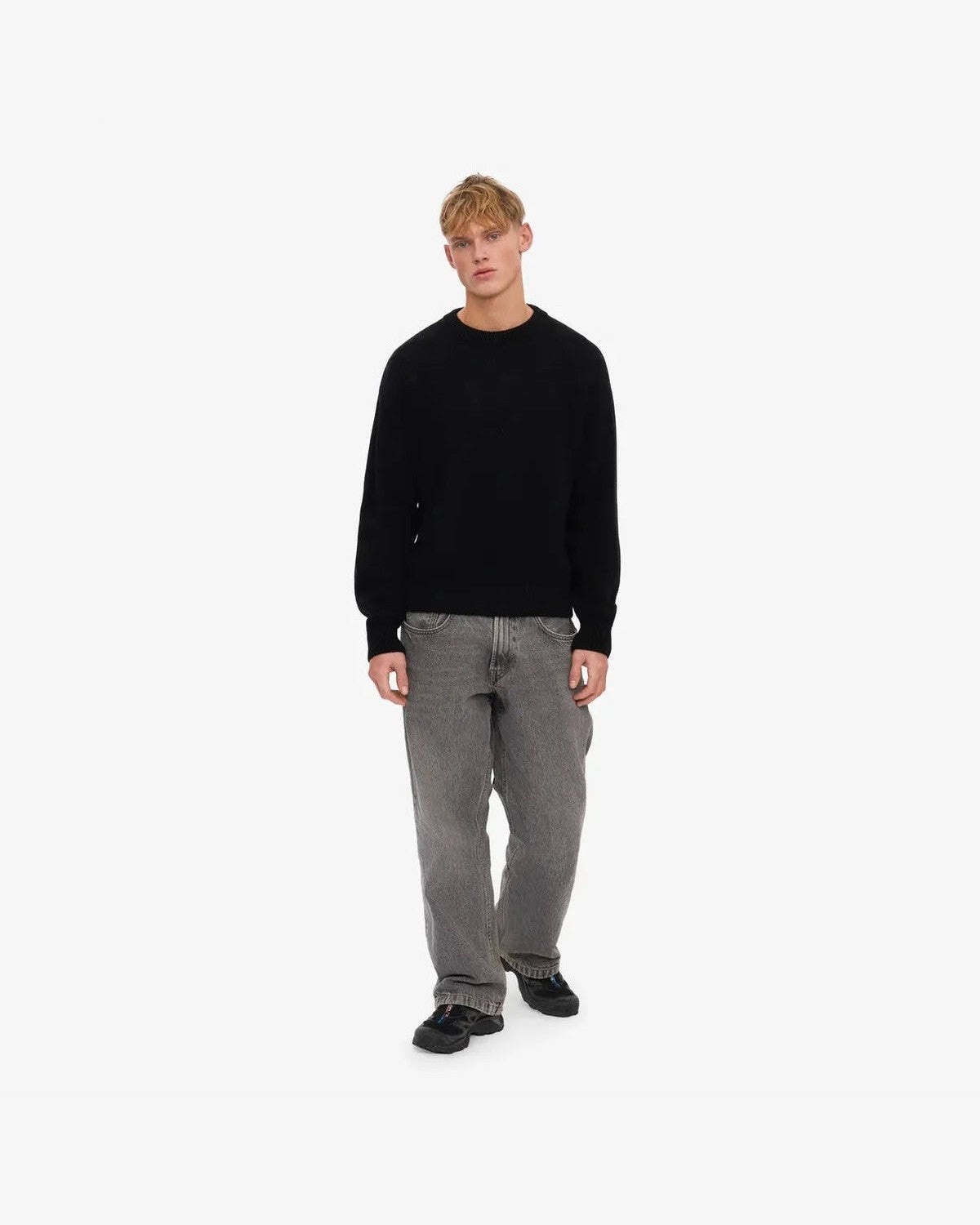 Colorful Standard Oversized Merino Wool Crew in Deep Black