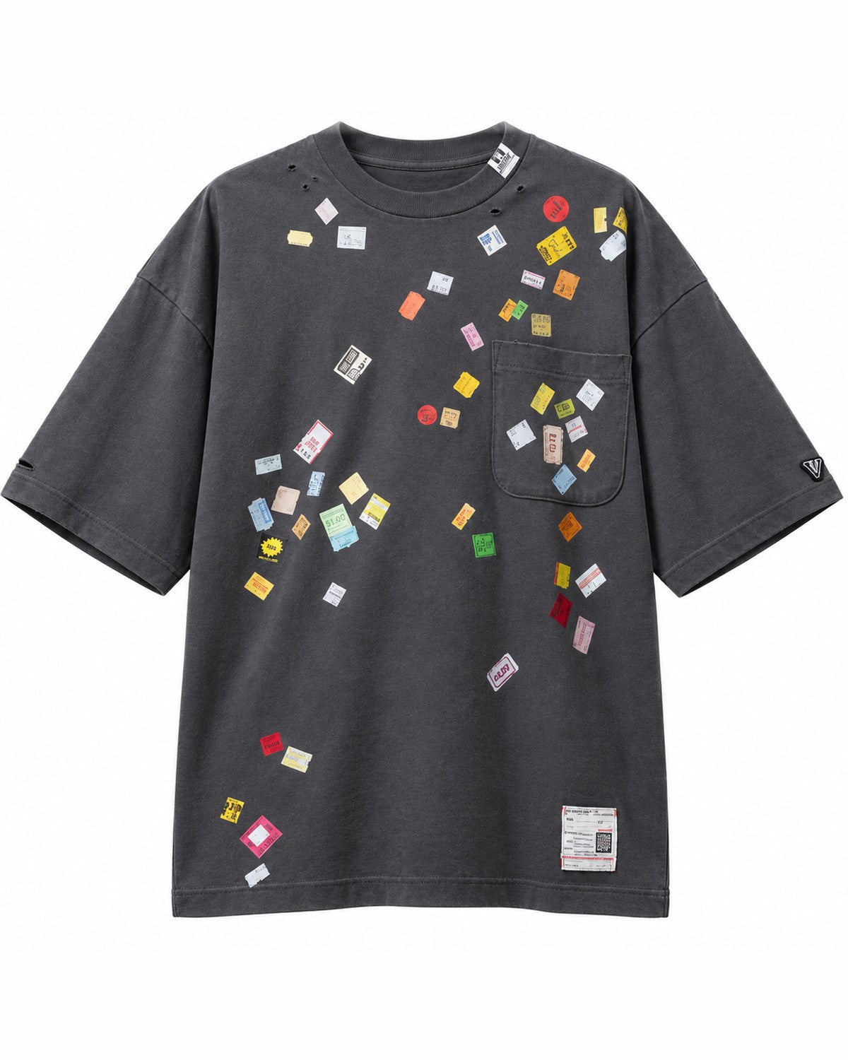 Maison Mihara Yasuhiro Price Tag T-Shirt in Black