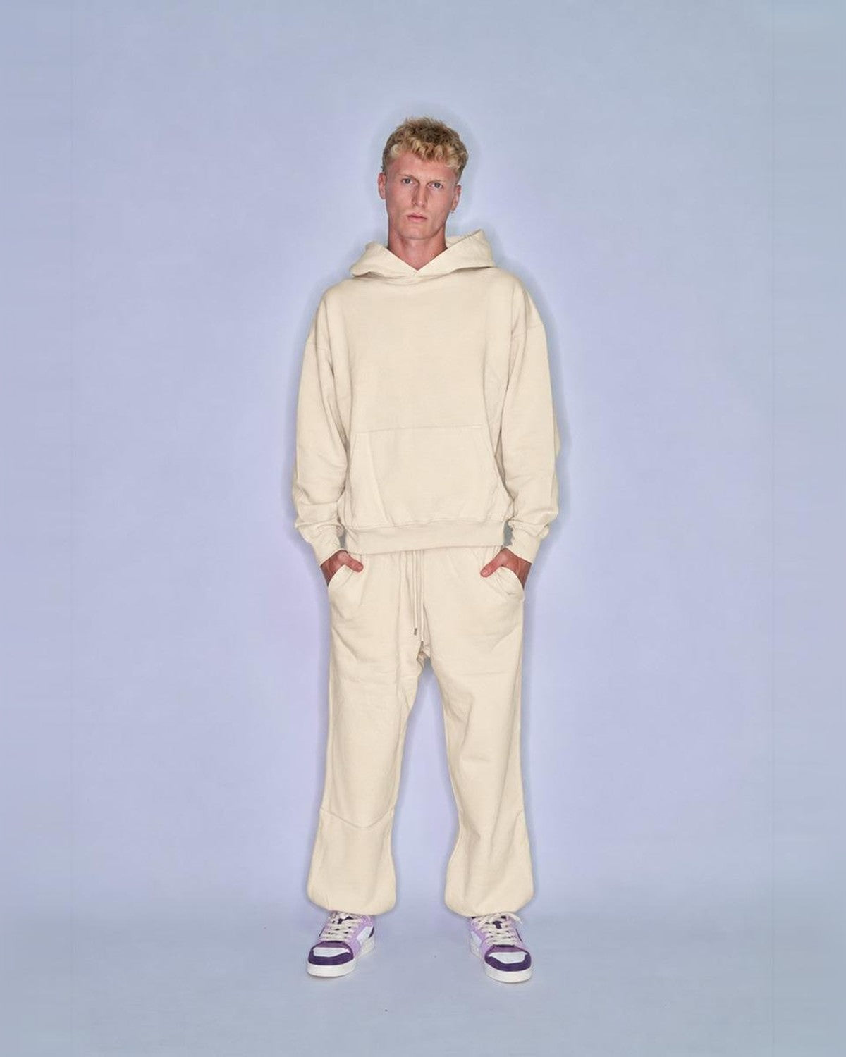 Colorful Standard Hoodie and Sweatpants Set in Ivory White