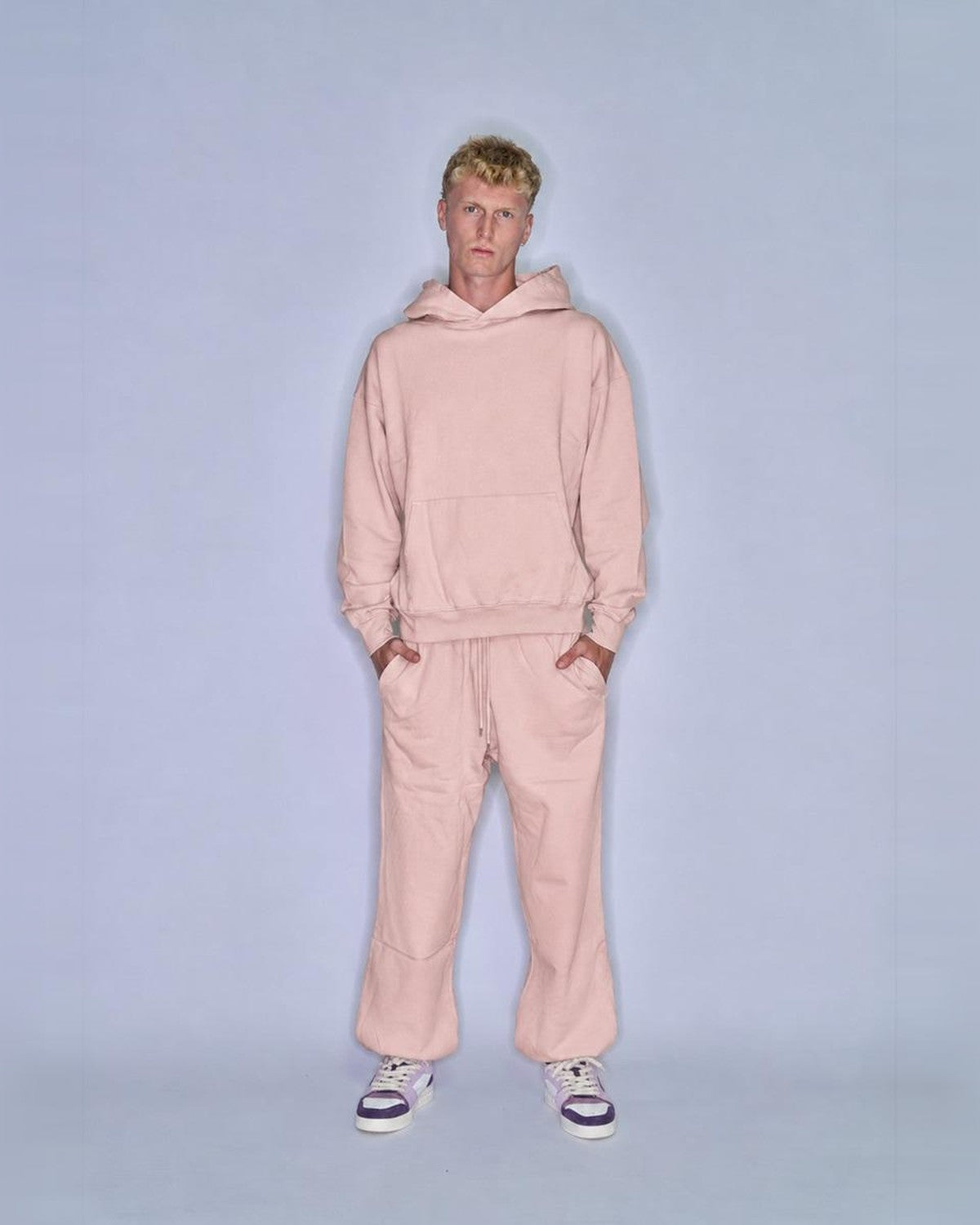 Colorful Standard Hoodie and Sweatpants Set in Faded Pink