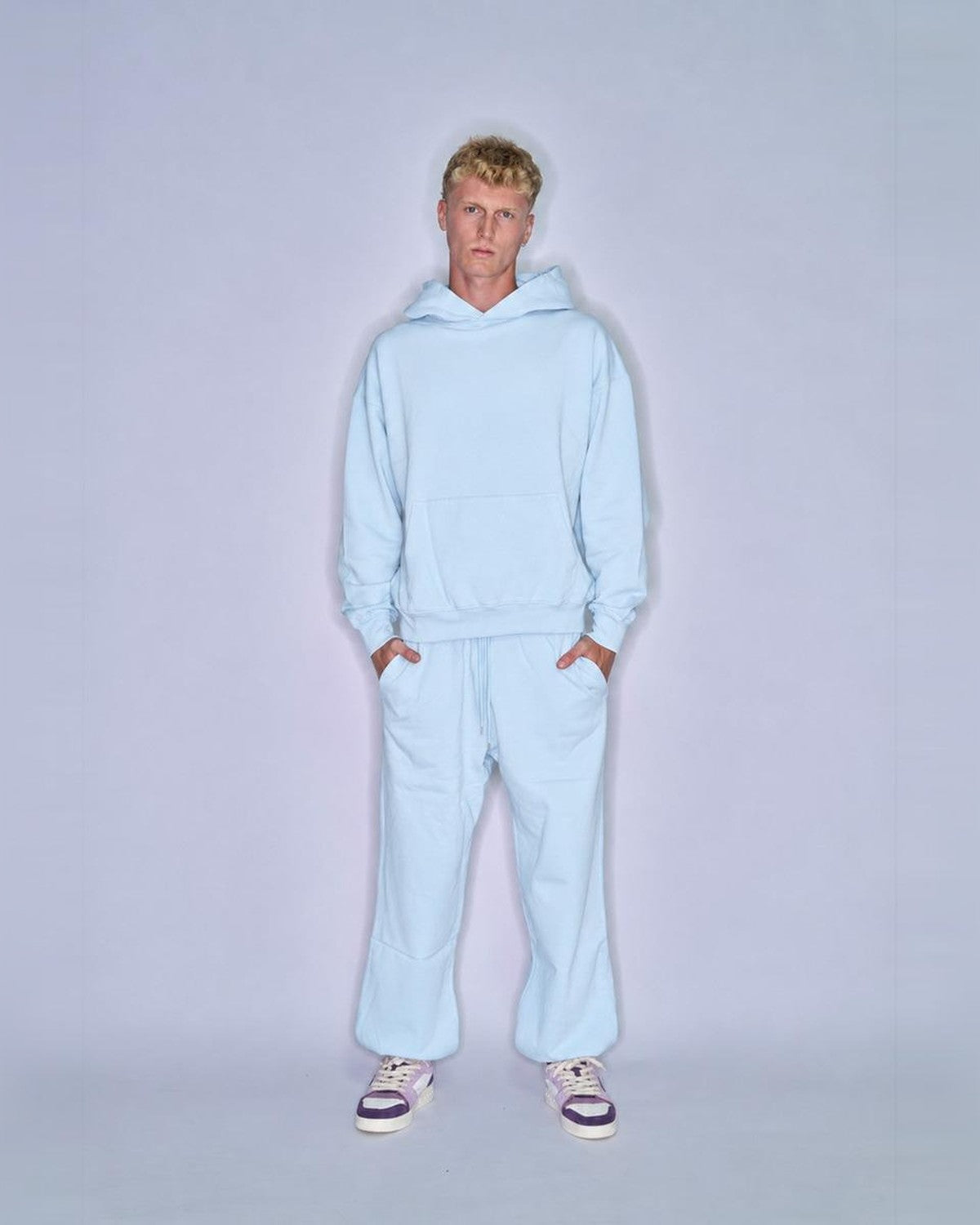 Colorful Standard Hoodie and Sweatpants Set in Polar Blue