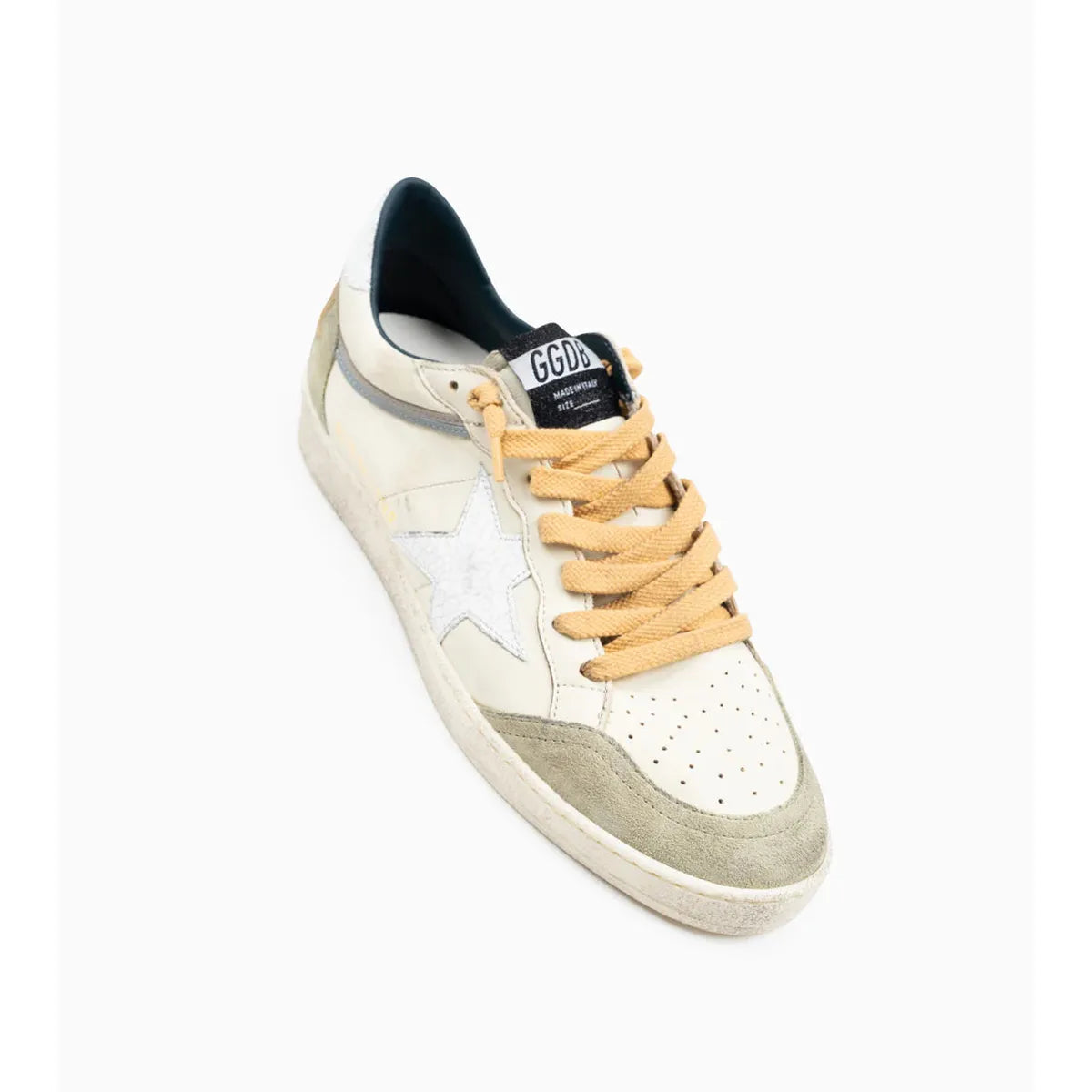 Golden Goose White/Nut Green Ballstar Sneakers