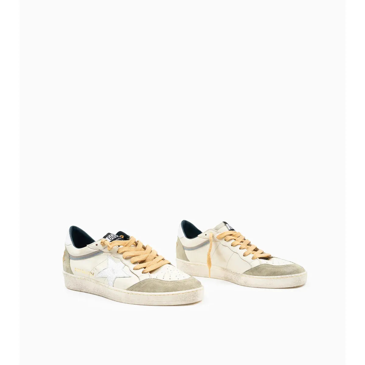 Golden Goose White/Nut Green Ballstar Sneakers
