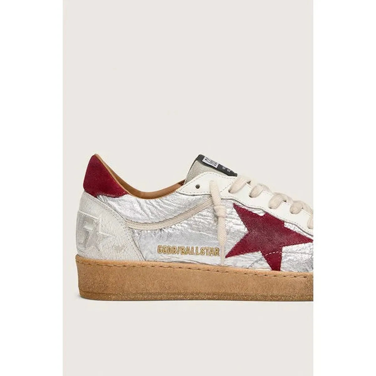 Golden Goose Silver/Grey/White/Red Ballstar Sneakers