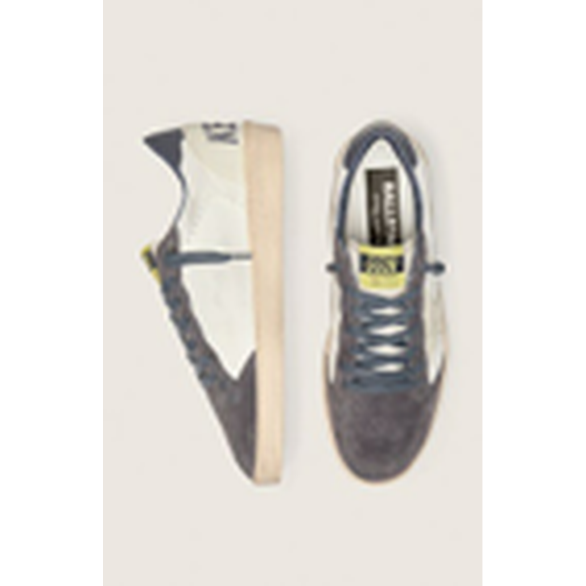 Golden Goose White/Beige/Blue Ballstar Sneakers