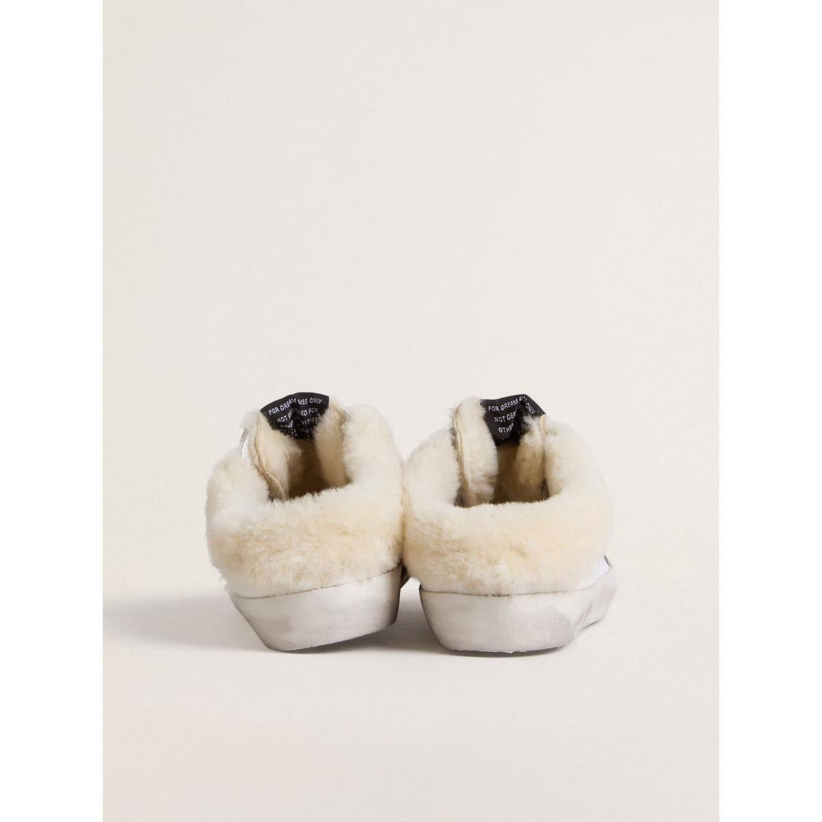 Golden Goose White/Silver/Beige Super-Star Sabot Sneakers