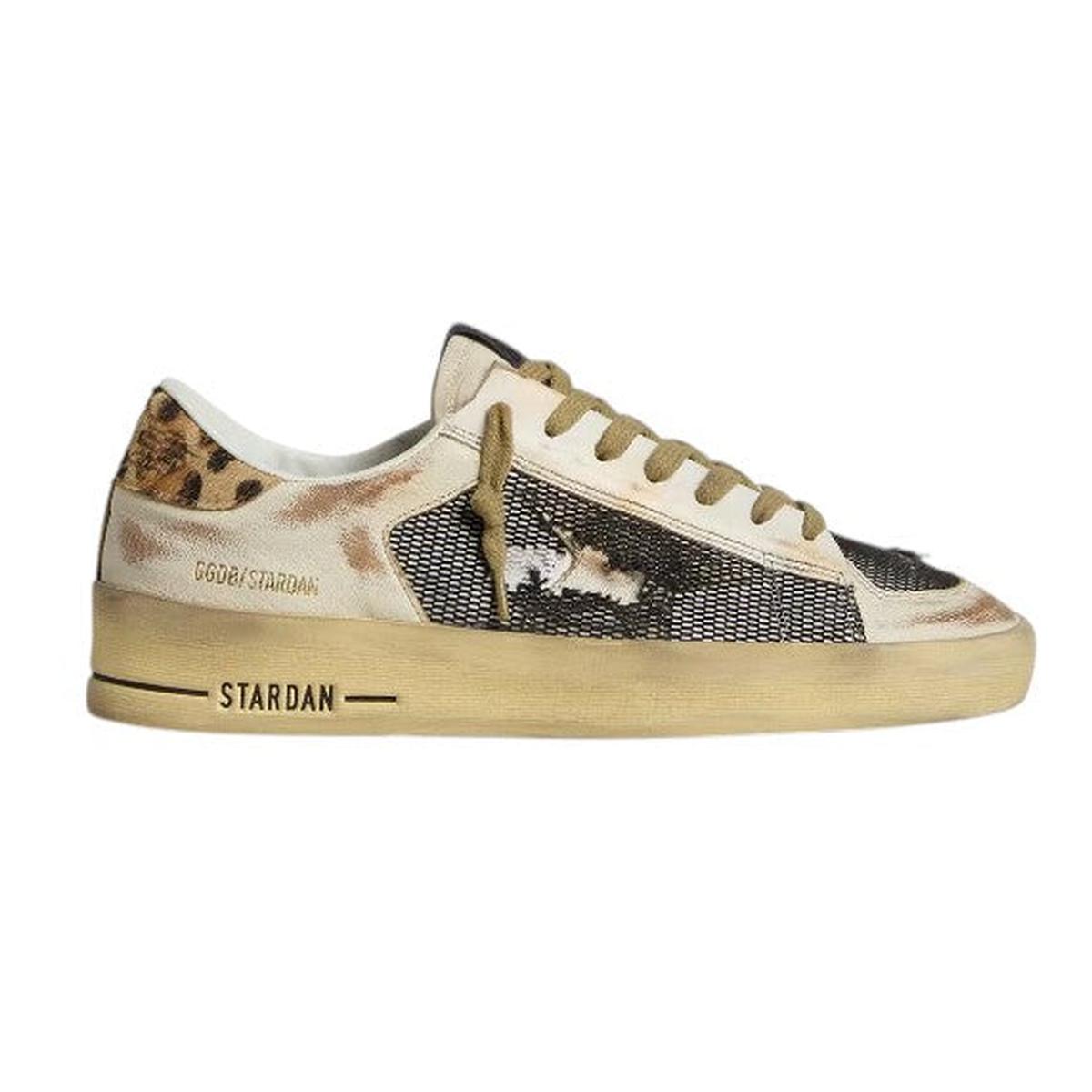 Golden Goose Stardan Sneakers in Leopard and Beige