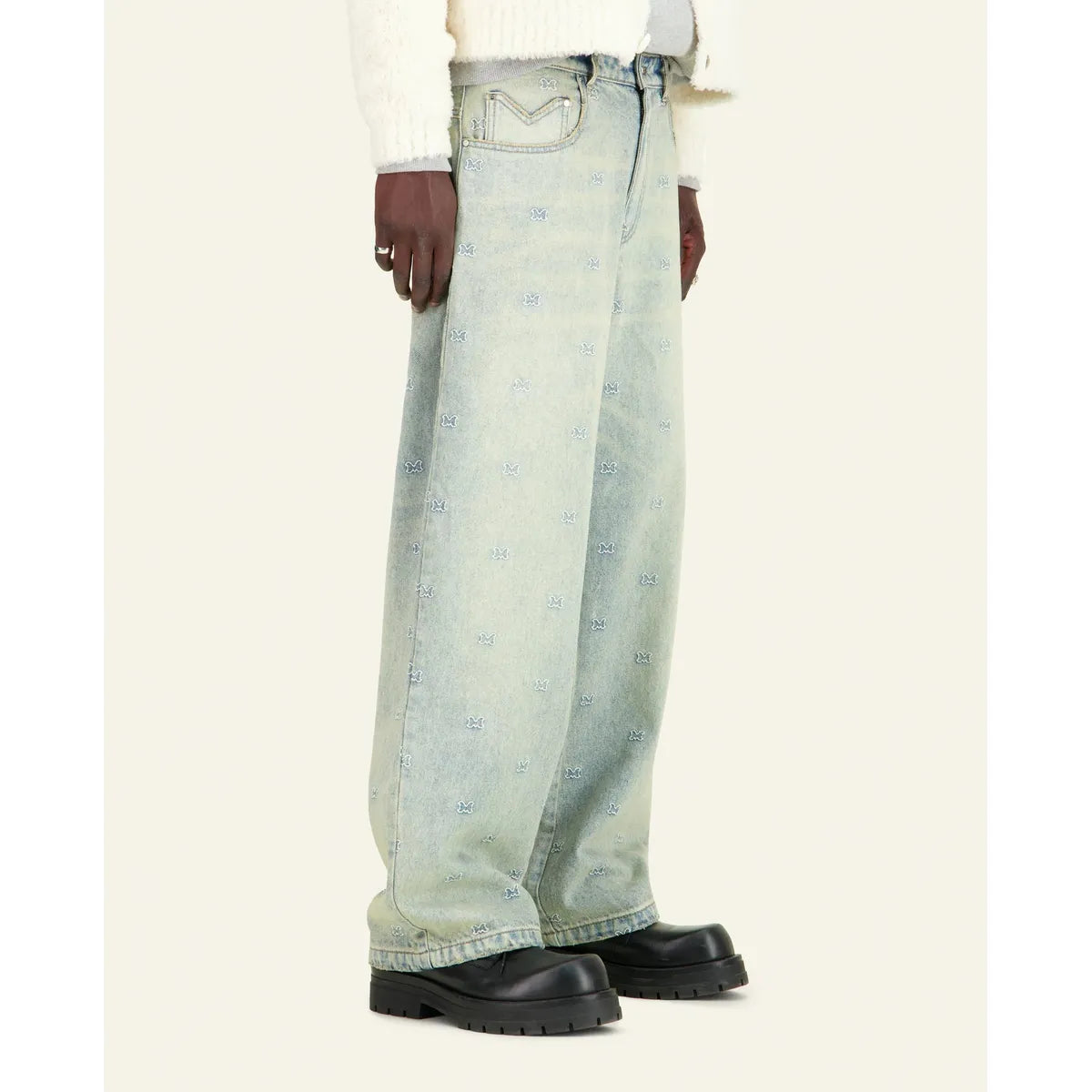 Mouty Brandmark Baggy Denim Trousers