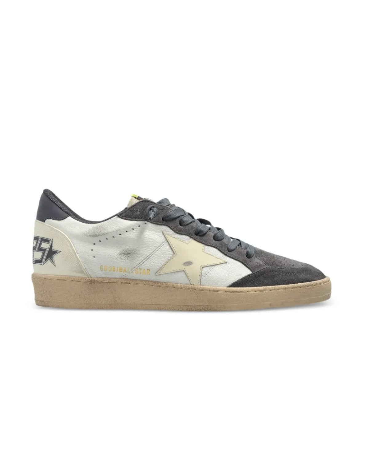 Golden Goose Ball Star Sneakers in White, Beige and Blue