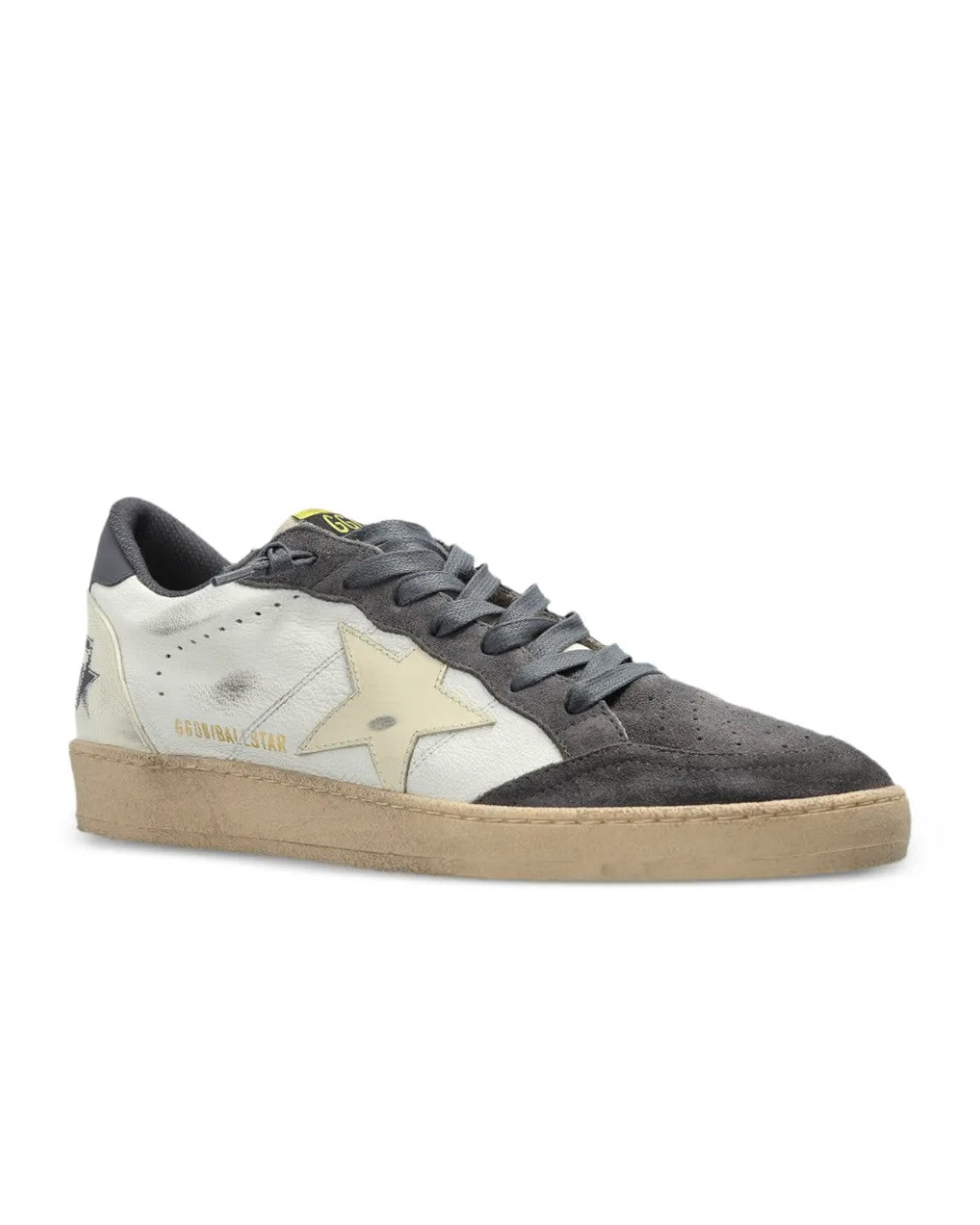 Golden Goose Ball Star Sneakers in White, Beige and Blue