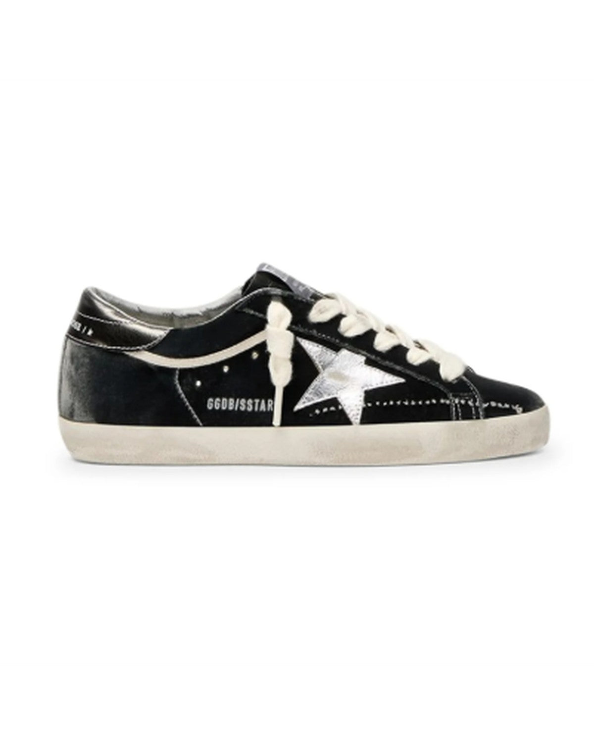 Golden Goose Super-Star Sneakers in Dark Grey and Silver