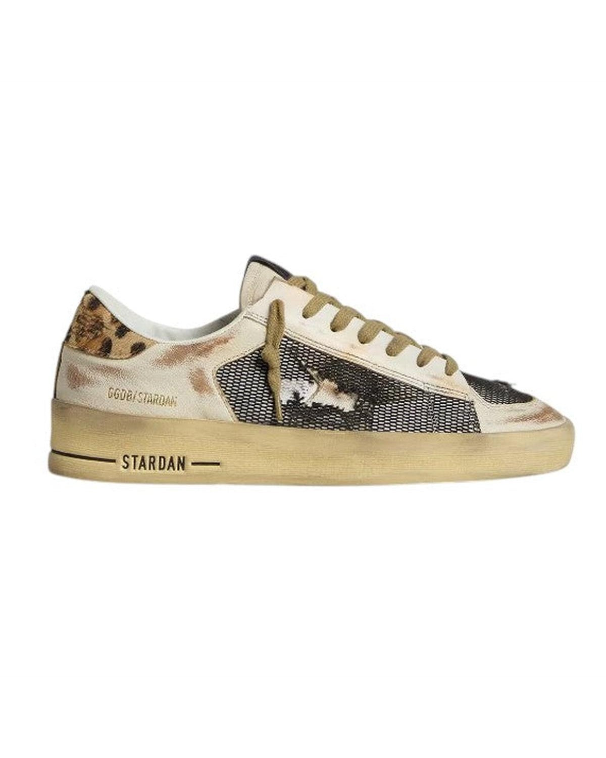 Golden Goose Stardan Sneakers in Leopard and Beige