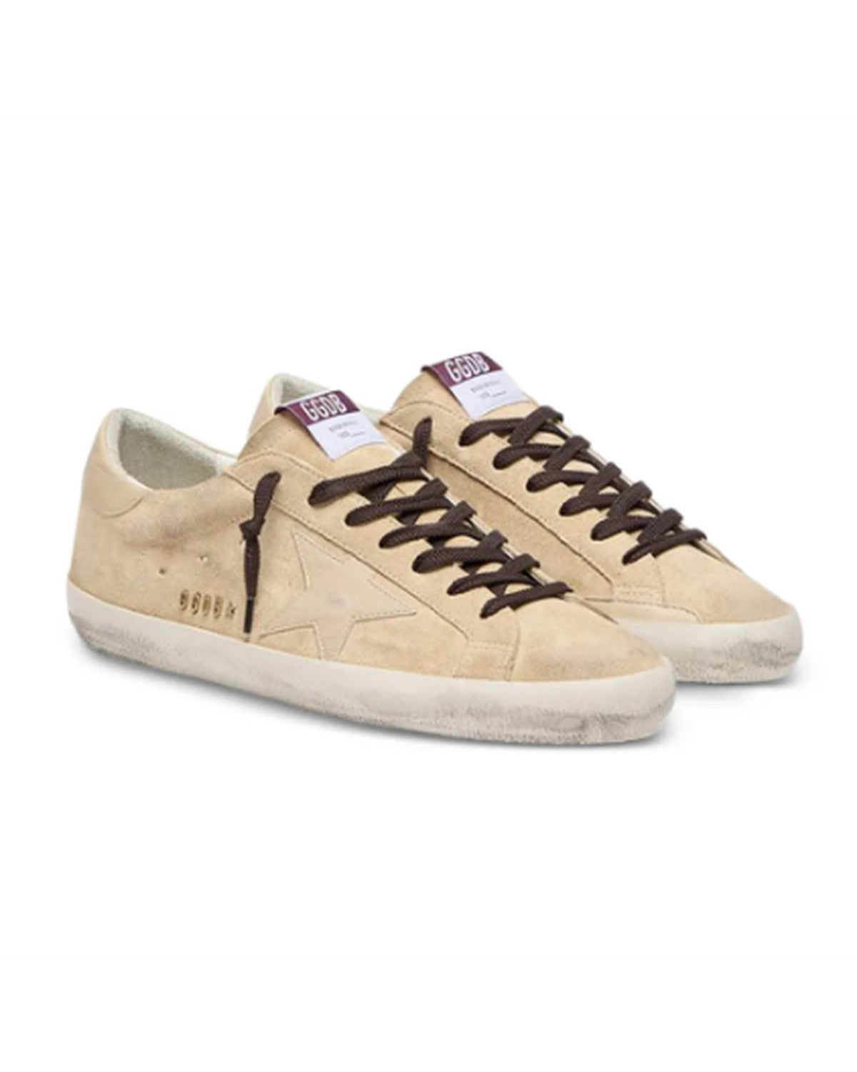 Golden Goose Super-Star Suede Sneakers in Beige