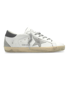 Golden Goose Super-Star Sneakers in White, Ice and Dark Grey