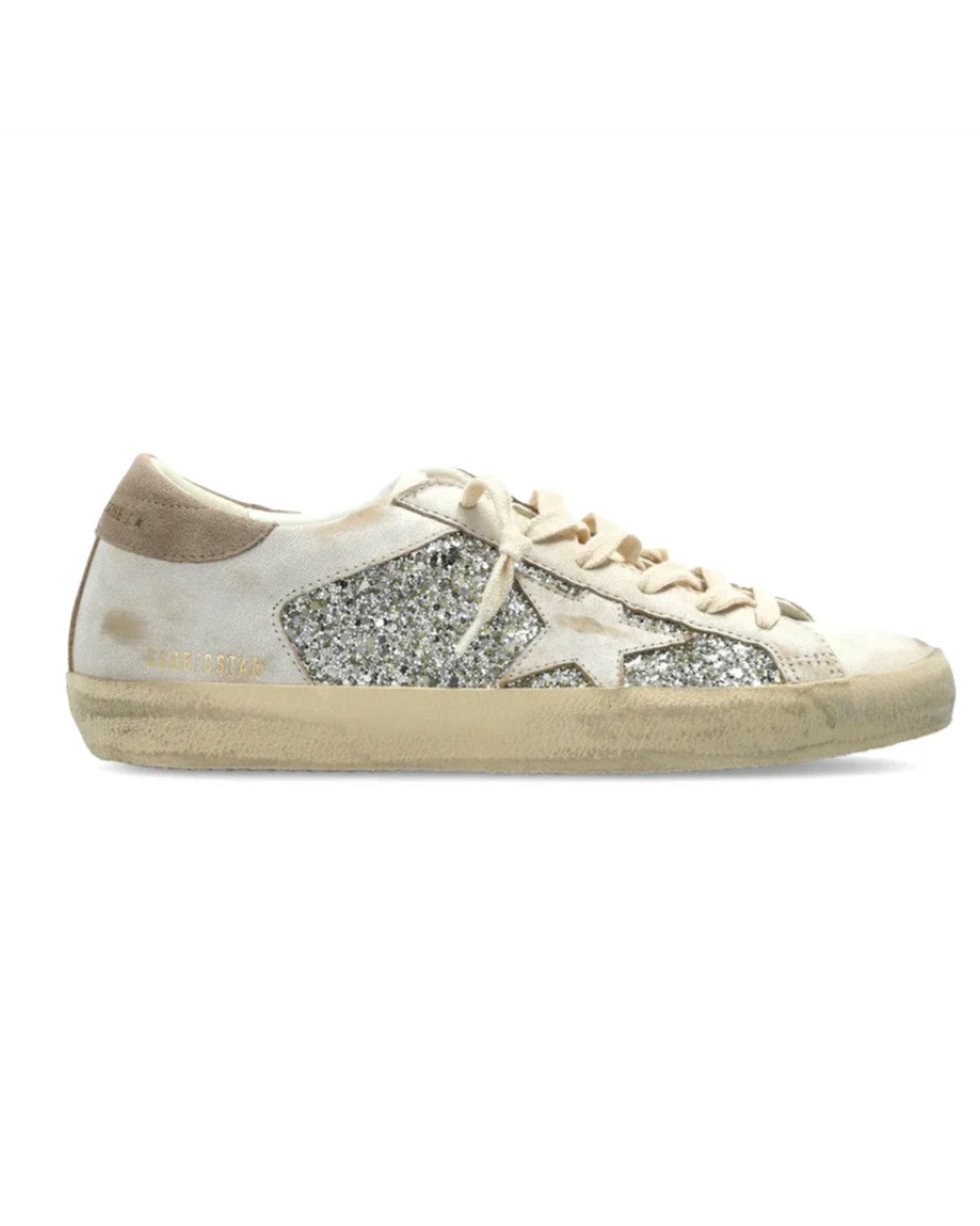 Golden Goose Super-Star Glitter Sneakers in Silver