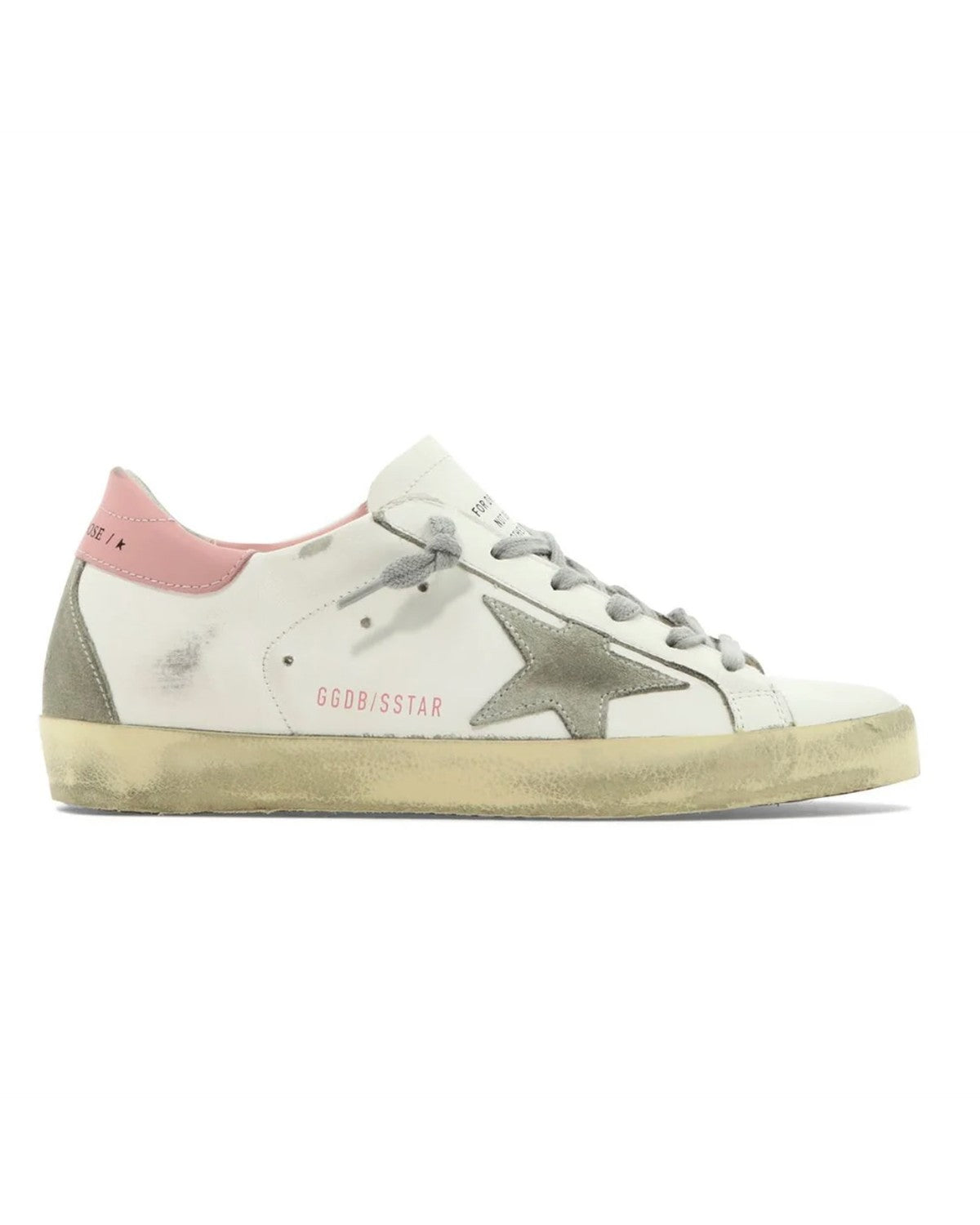 Golden Goose Super-Star Sneakers in White and Pink