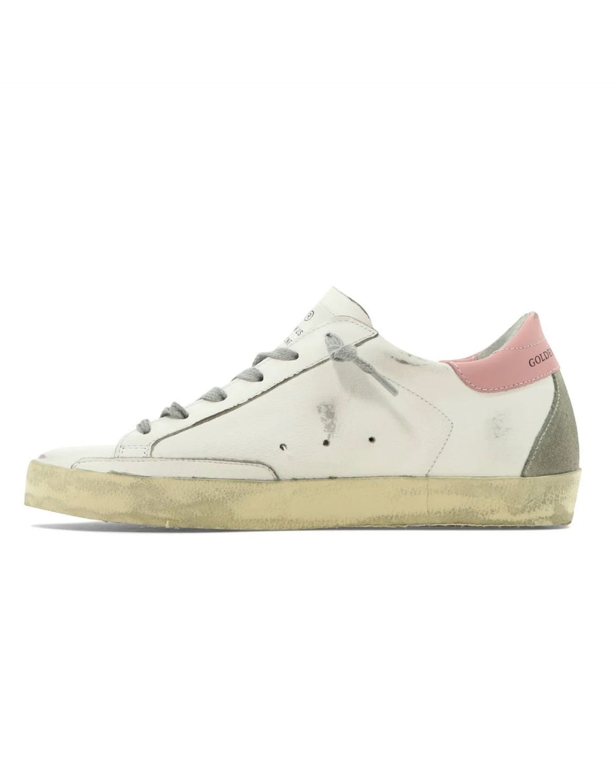 Golden Goose Super-Star Sneakers in White and Pink