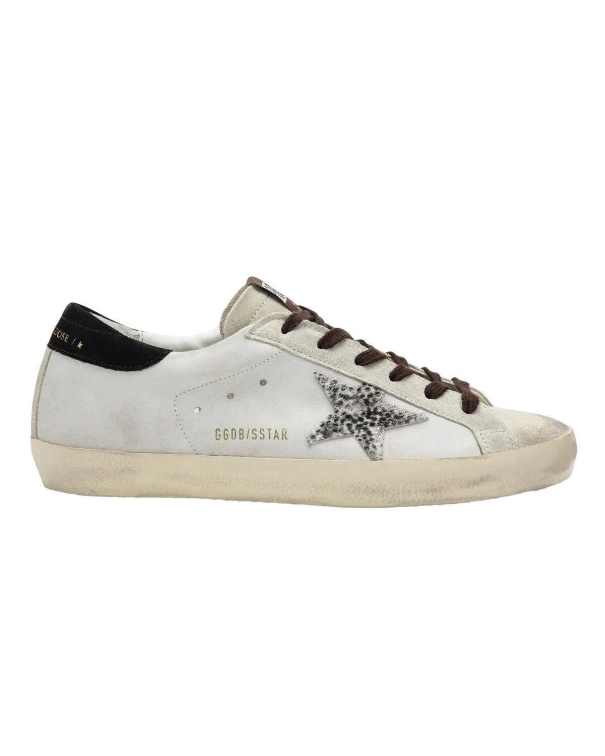 Golden Goose Super-Star Animal Star Sneakers in White and Pearl