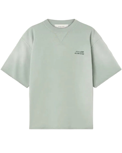 Golden Goose Embroidered Short Sleeve Sweatshirt in Green