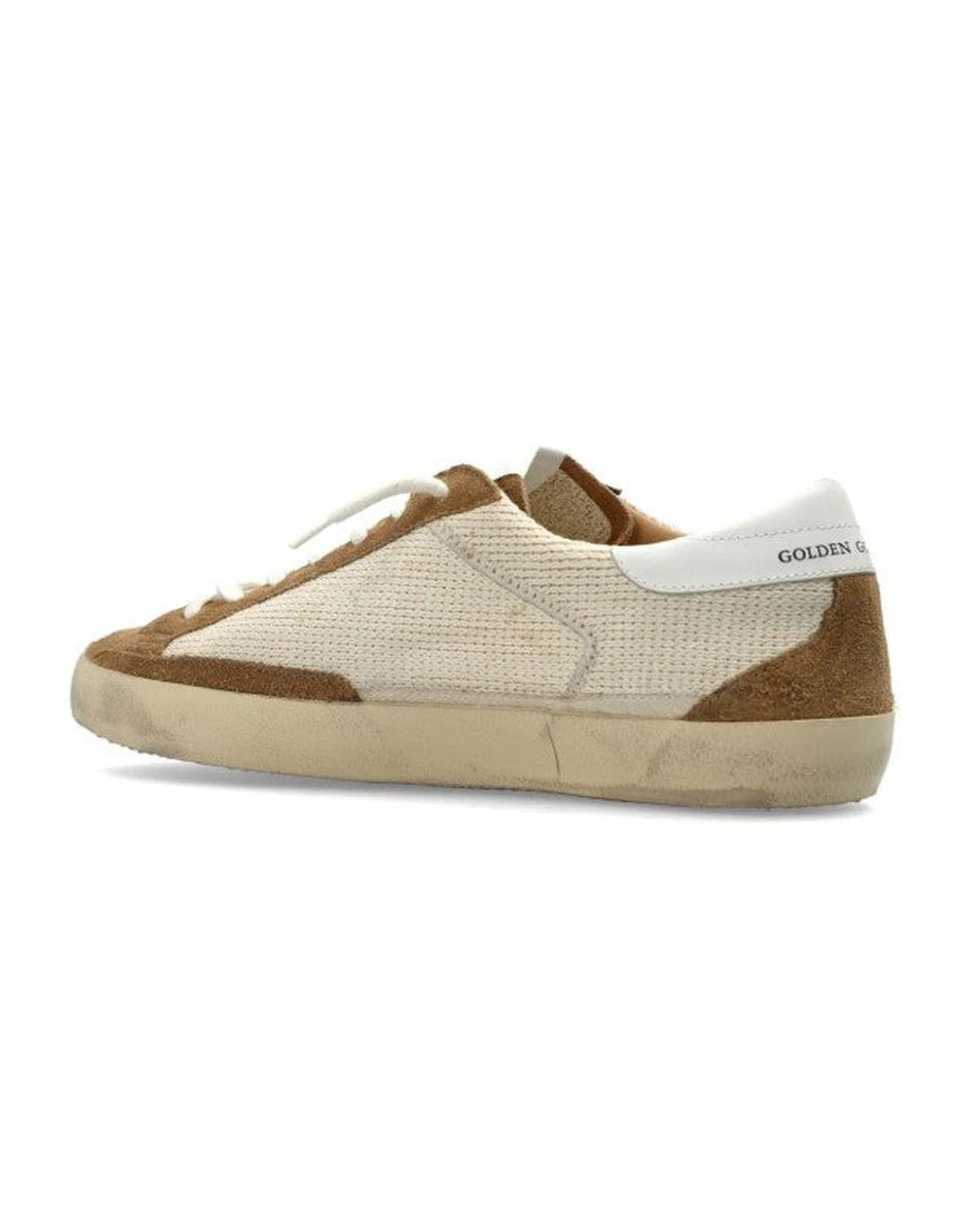 Golden Goose Super-Star Crochet Sneakers in Cream and Brown