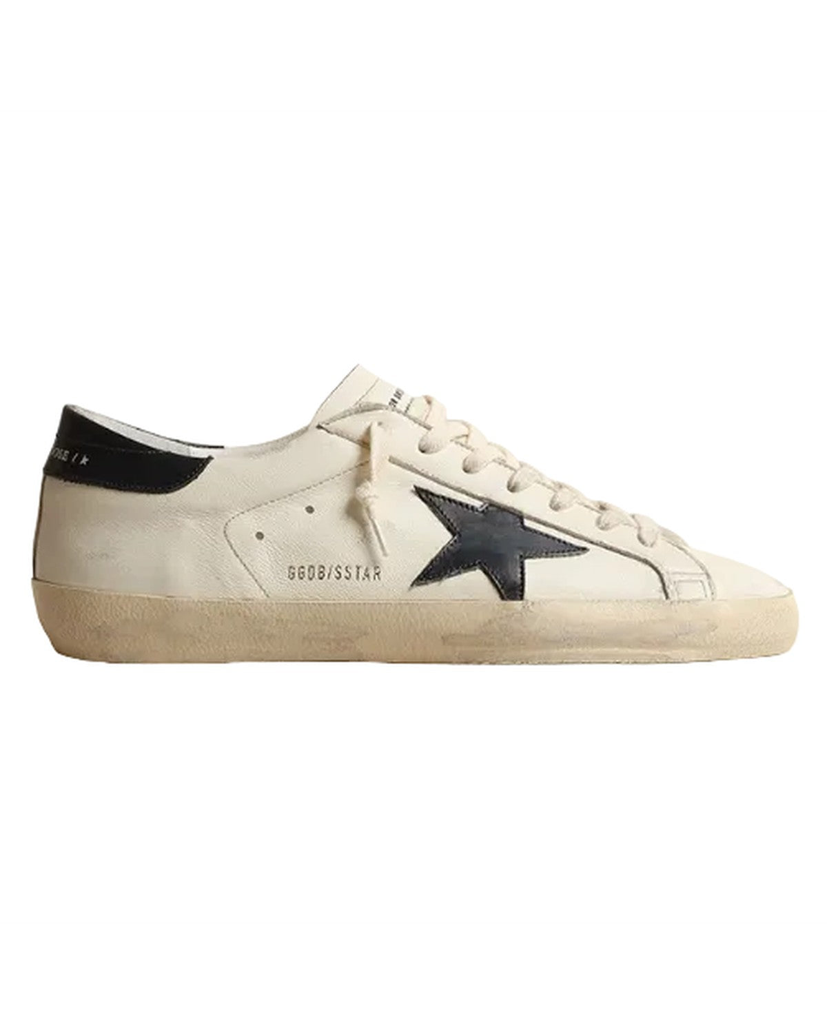 Golden Goose Super-Star Sneakers in Beige and Night Blue