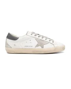 Golden Goose Super-Star Sneakers in White, Ice and Dark Grey