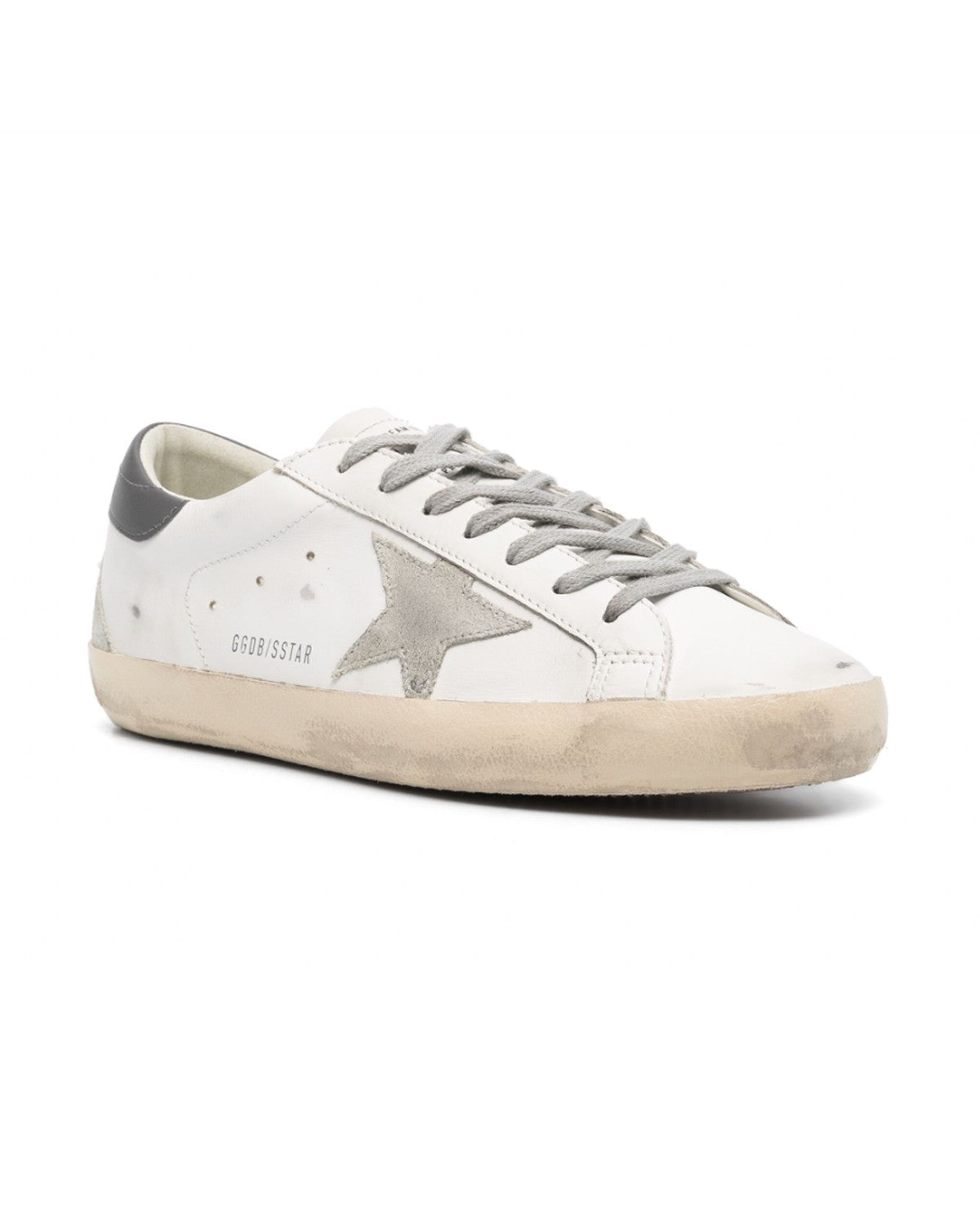 Golden Goose Super-Star Sneakers in White, Ice and Dark Grey