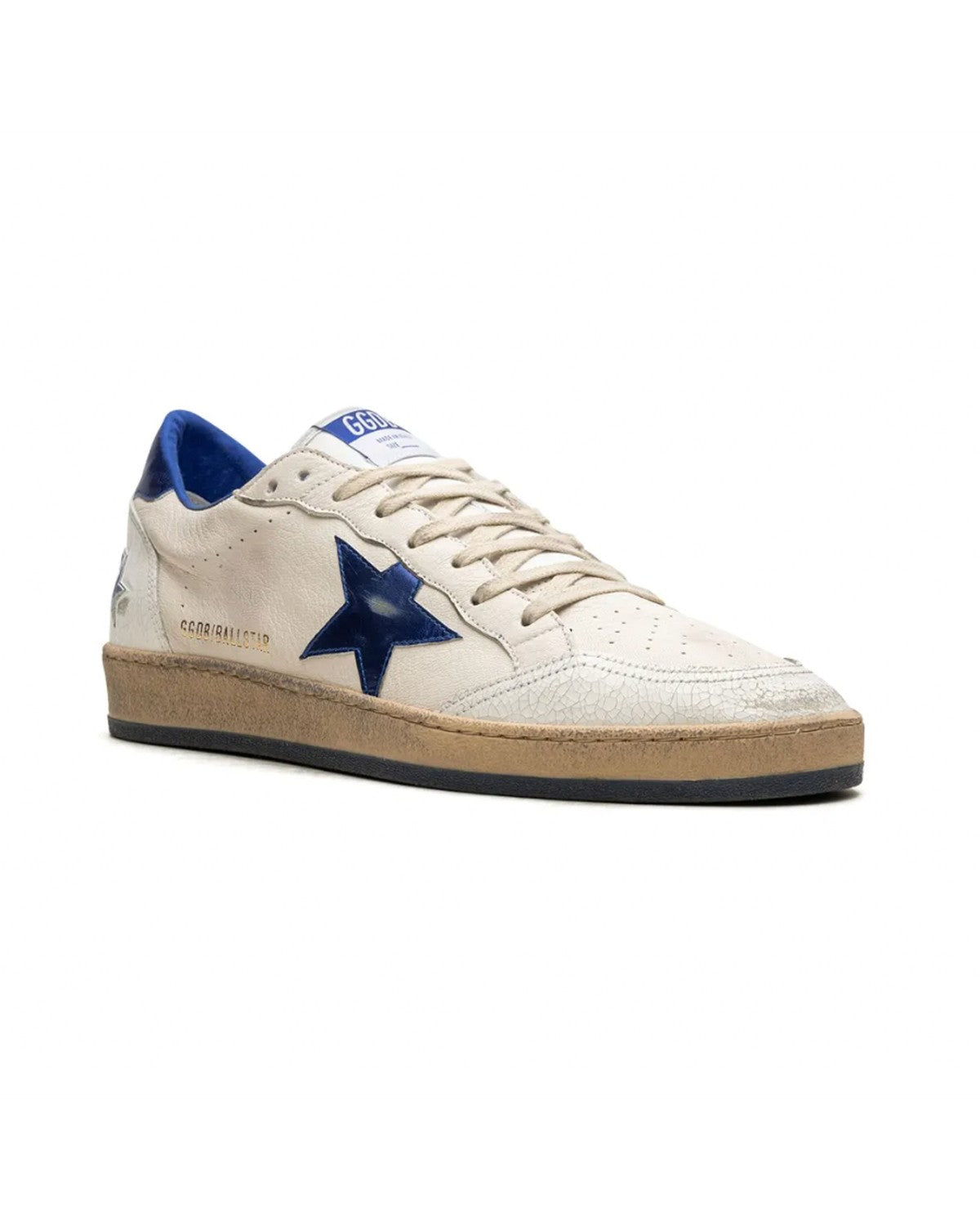 Golden Goose Ball Star Sneakers in White and Bluette
