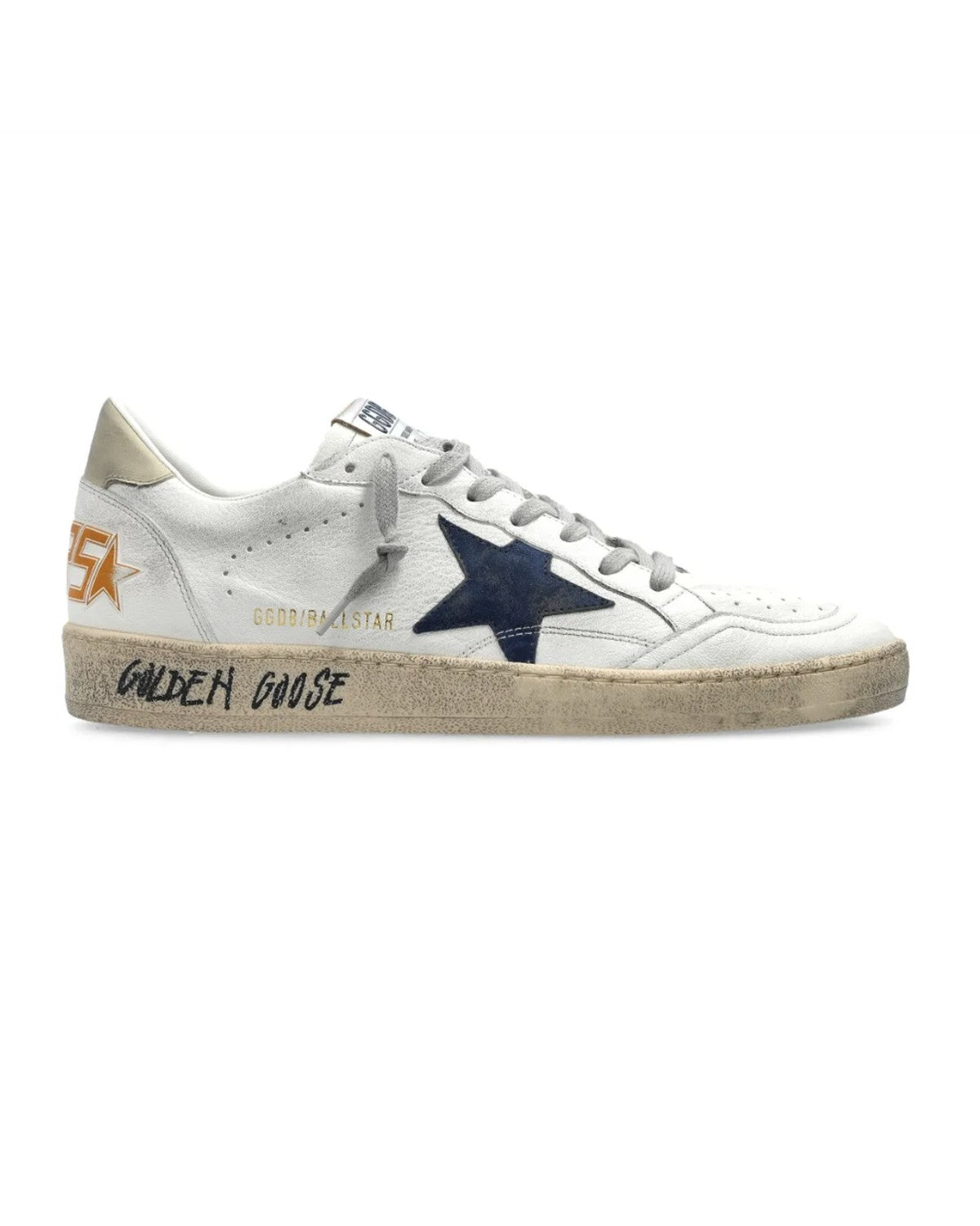 Golden Goose Ball Star Sneakers in White, Blue and Ice