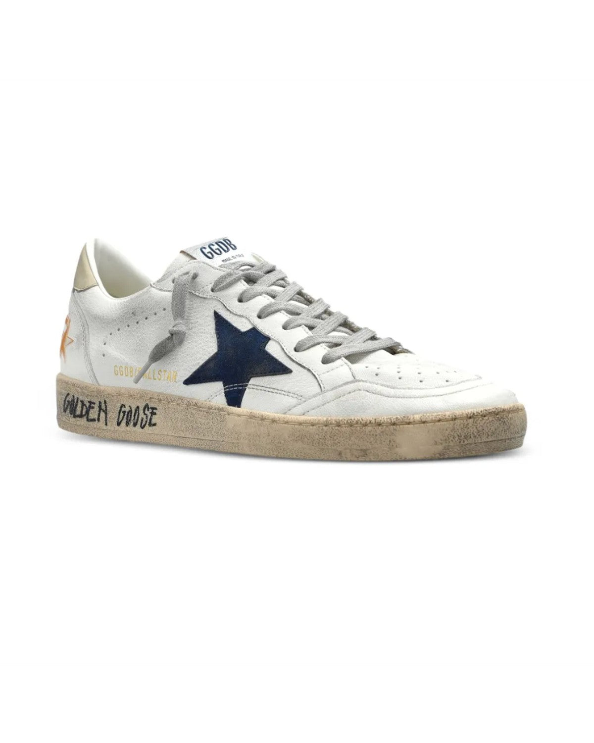Golden Goose Ball Star Sneakers in White, Blue and Ice