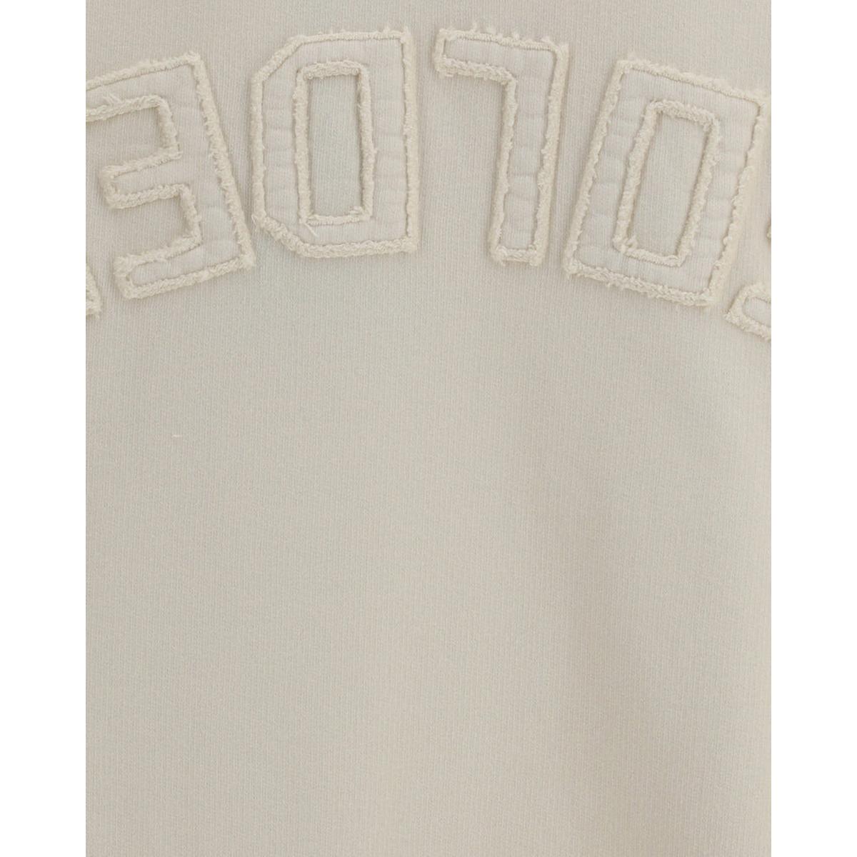 Golden Goose Cotton Jersey Sweatshirt with reverse Logo in Beige