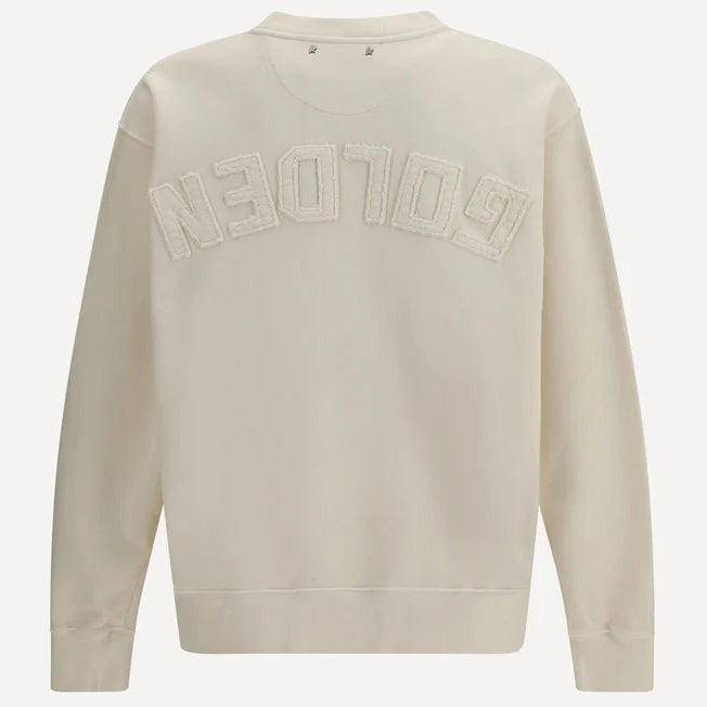 Golden Goose Cotton Jersey Sweatshirt with reverse Logo in Beige