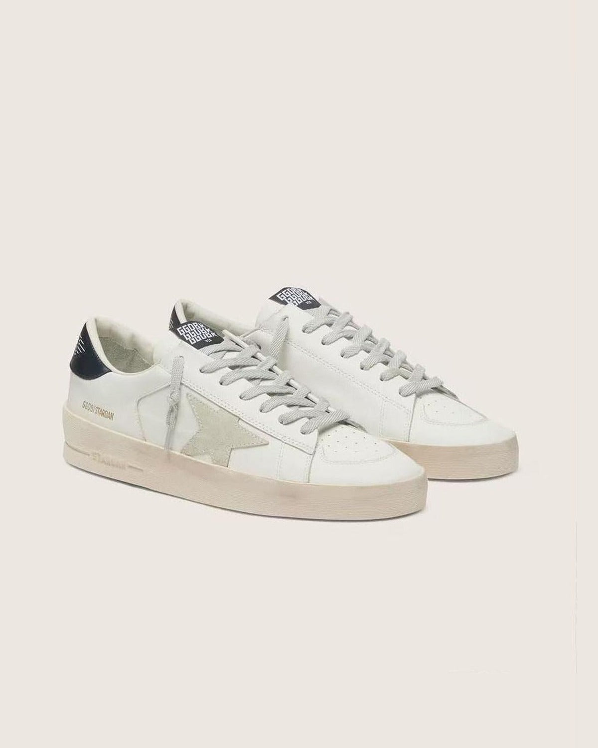 Golden Goose Stardan Sneakers in Ice Grey and Navy