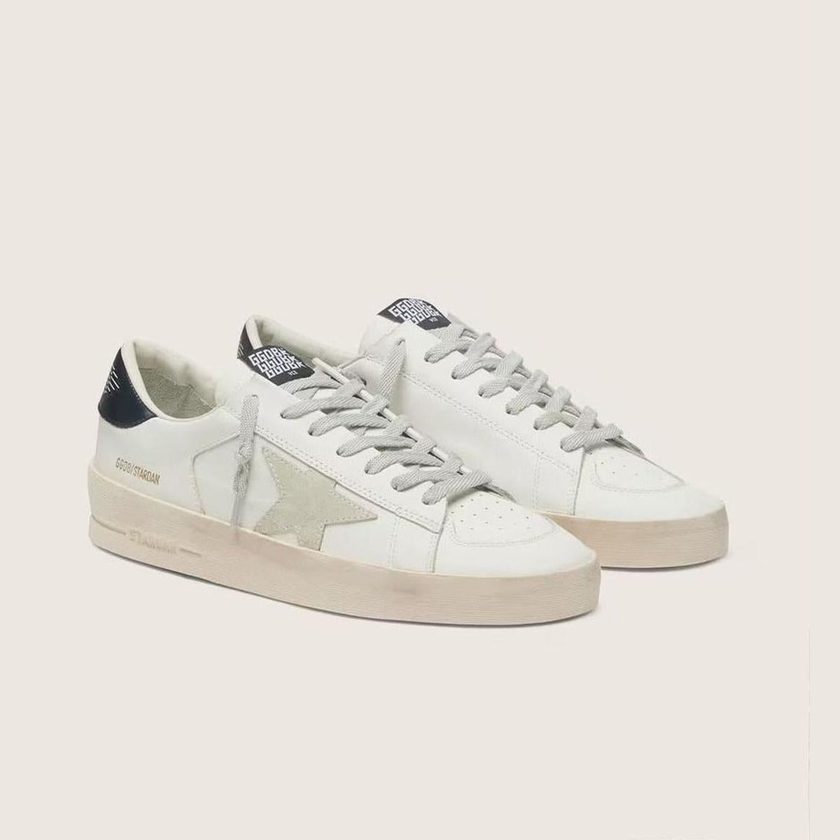 Golden Goose Stardan Sneakers in Ice Grey and Navy