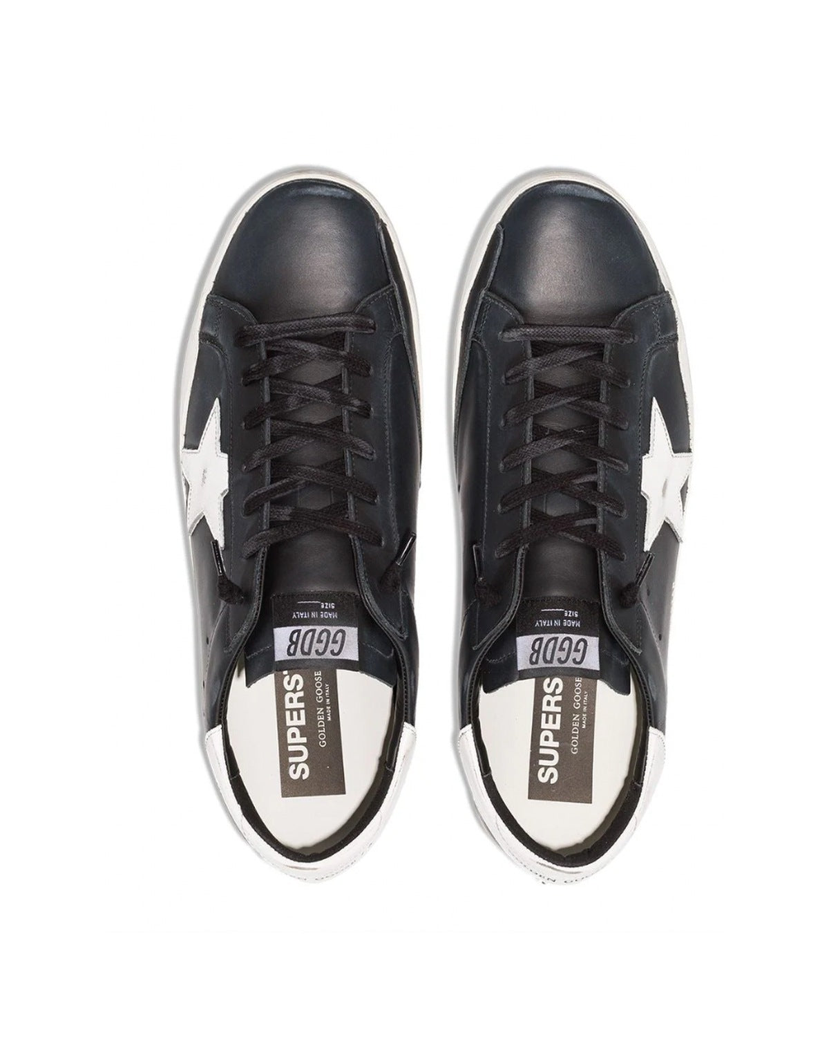 Golden Goose Super-Star Sneakers in Black and White