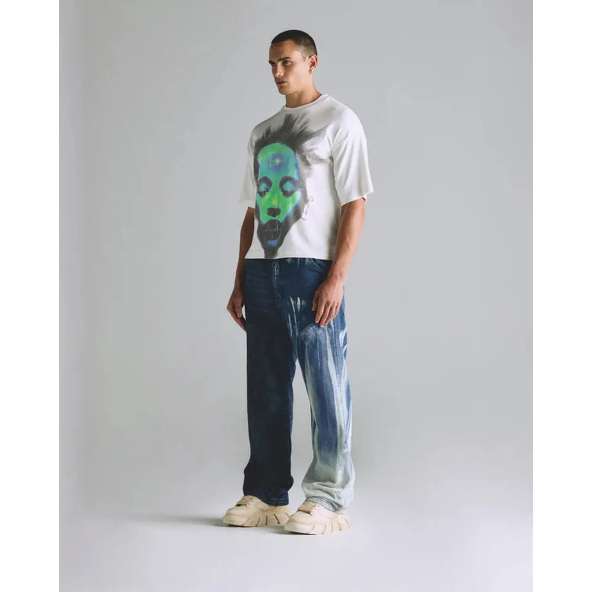 Undergold Helios Face Boxy Fit White T-shirt