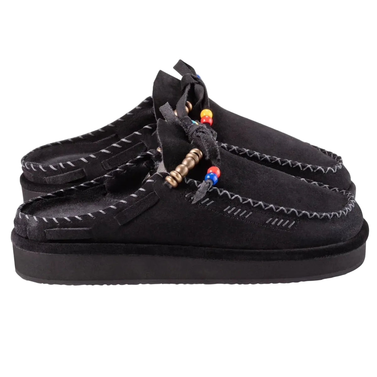 Caleb Kaia Noir Embroidered Mules