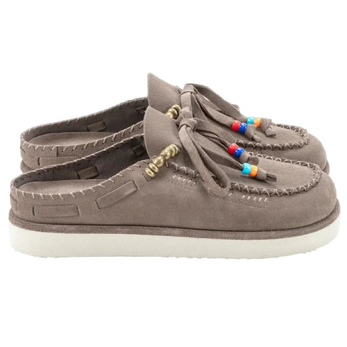 Caleb Kaia Embroidered Mules in Taupe