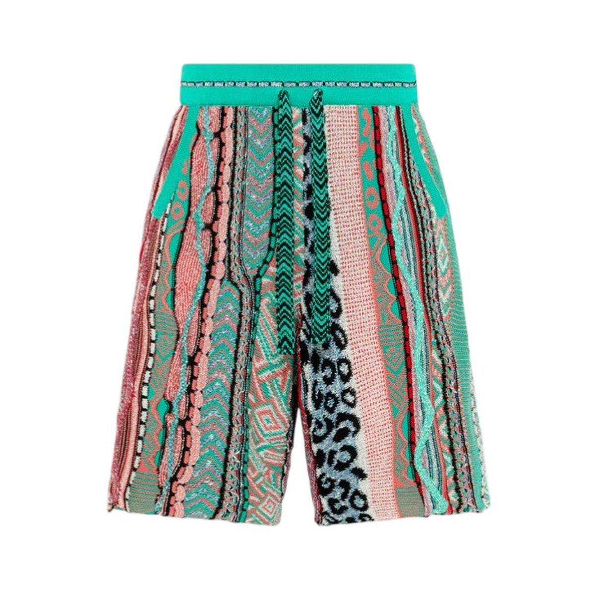 Laneus Emerald Green Jacquard Bermuda Shorts