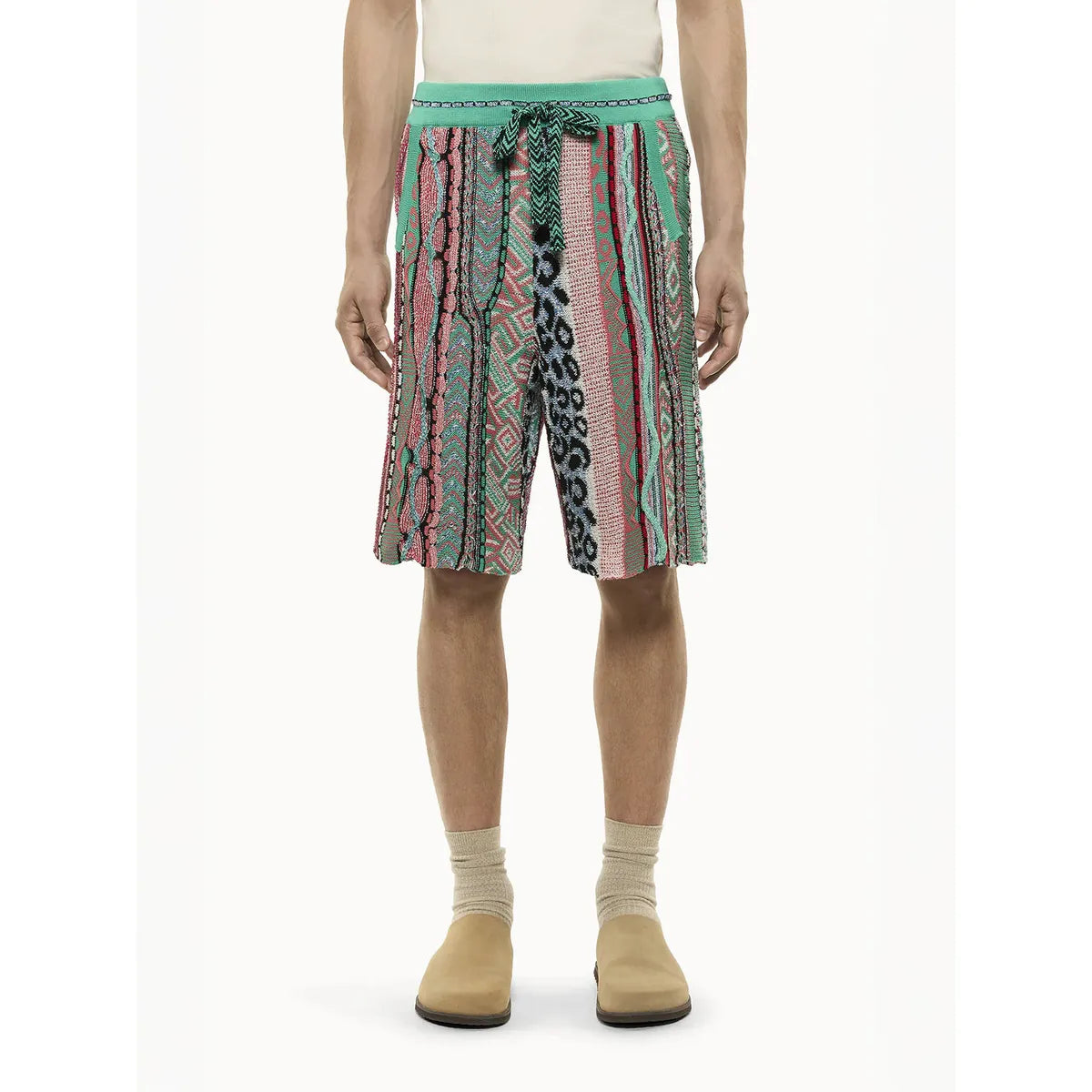 Laneus Emerald Green Jacquard Bermuda Shorts