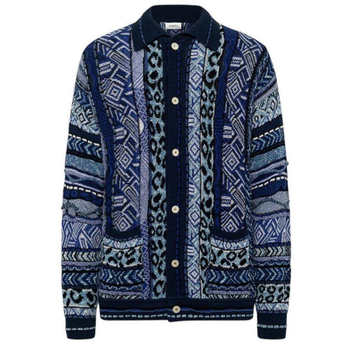 Laneus Oversized Knit Cardigan in Blue